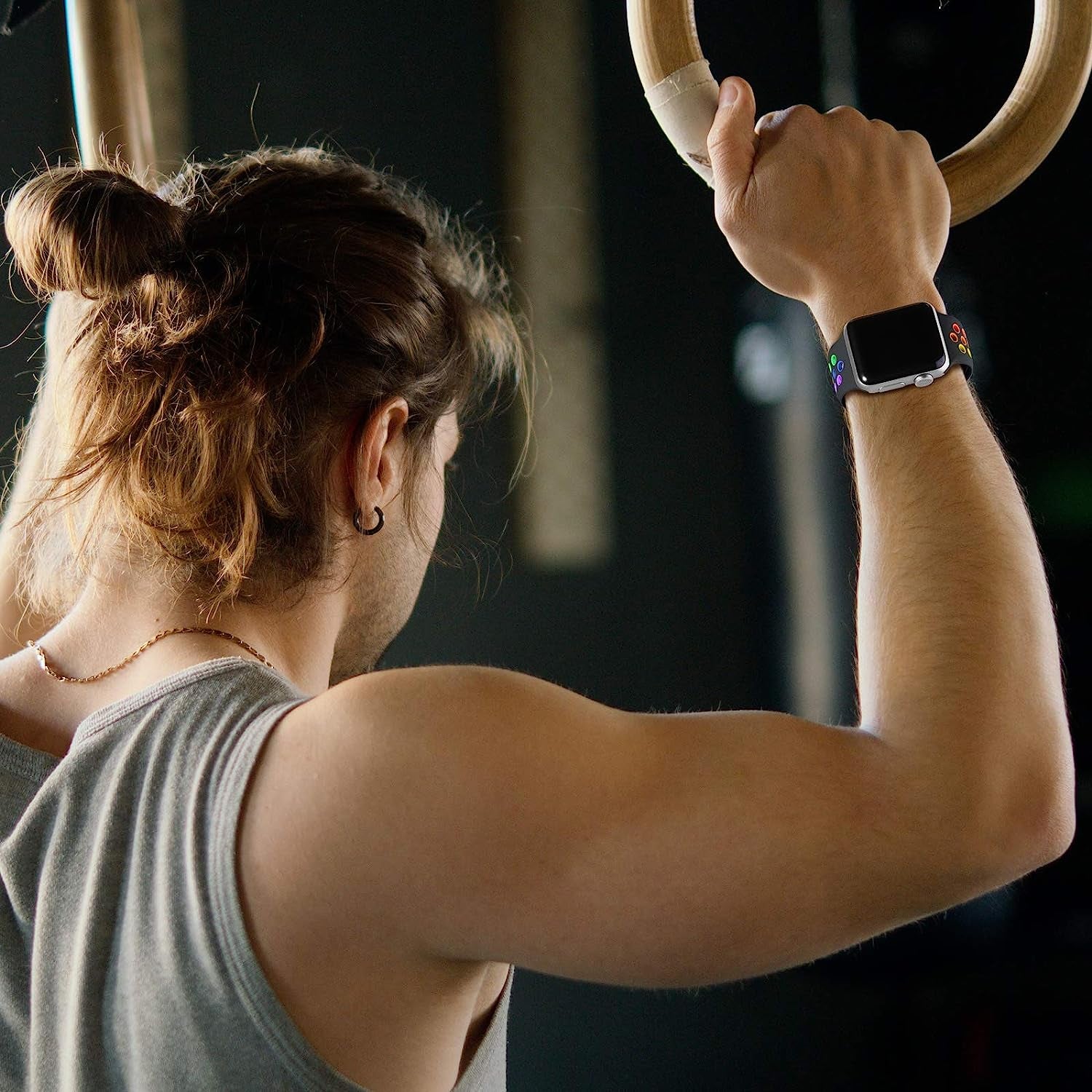 Muranne Sport Band Compatible with Apple Watch 38Mm 40Mm 41Mm 42Mm 44Mm 45Mm 49Mm for Women Men, Sport Breathable Soft Silicone Replacement Strap for Iwatch SE Ultra Series 8 7 6 5 4 3 2 1, S/M M/L  Muranne   