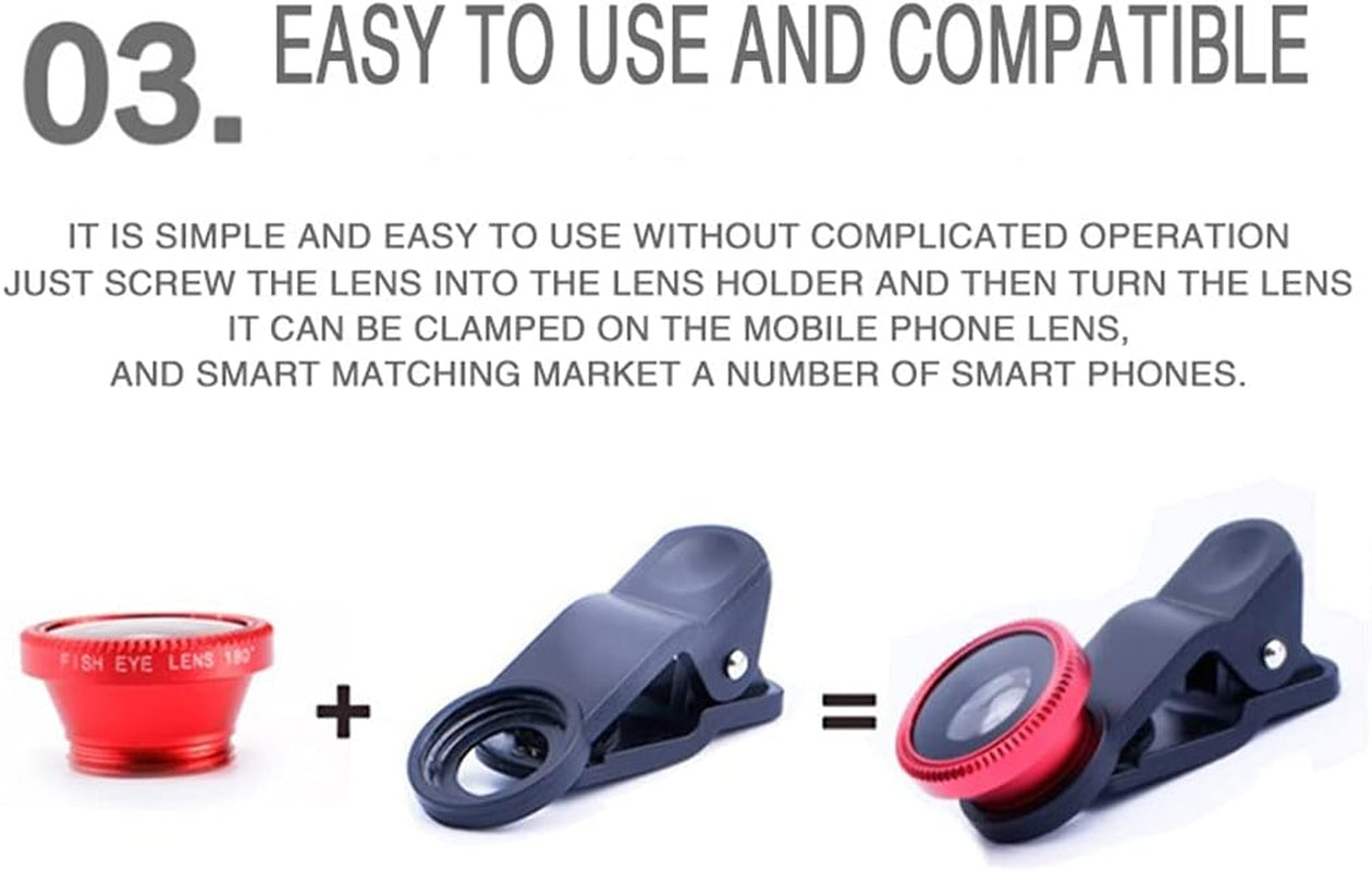 MXIAOXIA 3In1 Fisheye Phone Lens 0.67X Wide Angle Zoom Lens Fish Eye Macro Lenses Camera Kits with Clip Lens on the Phone for Smartphone  mxiaoxia   