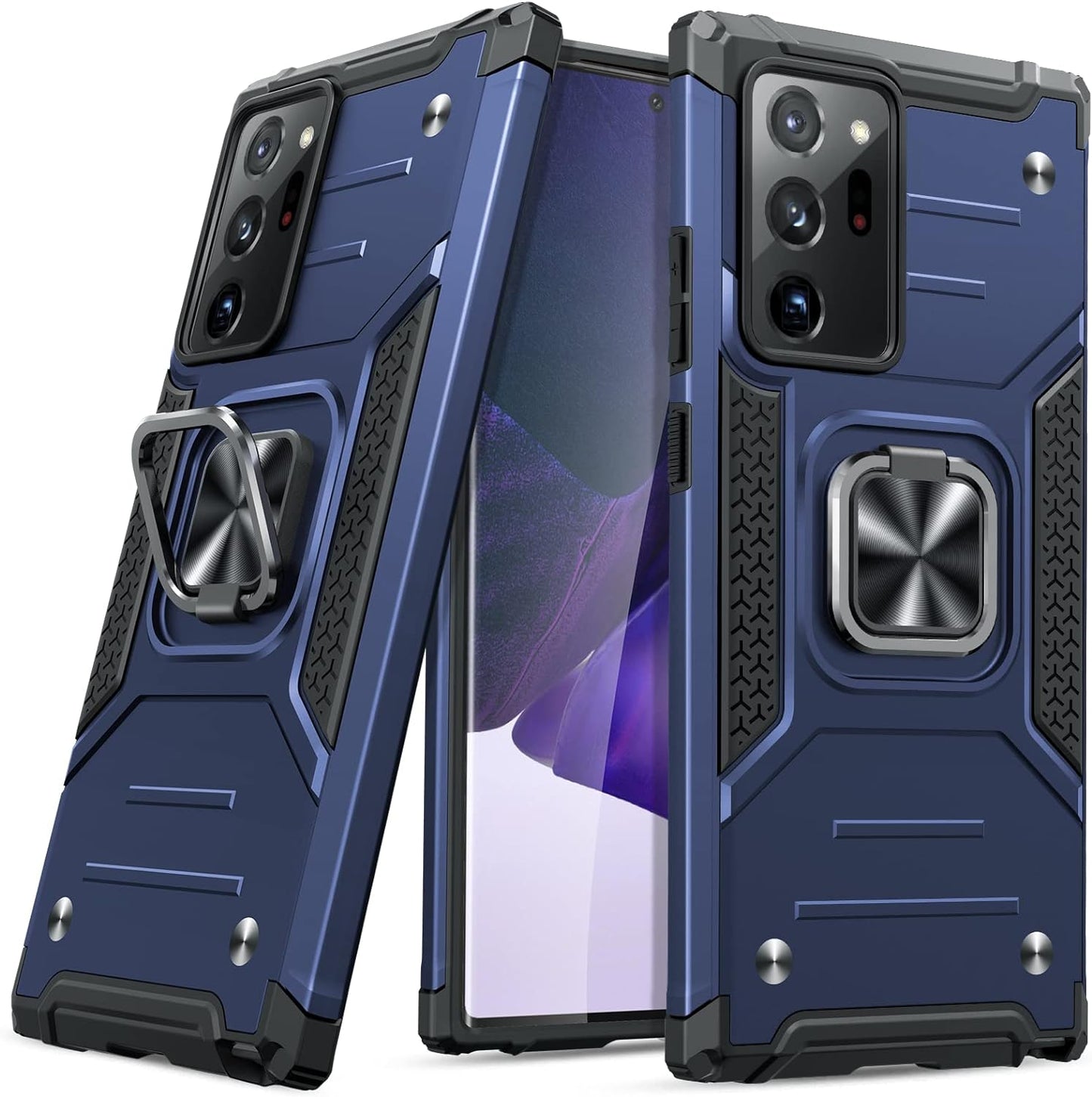 JAME for Samsung Galaxy Note 20 Ultra Case, Military-Grade Drop Protective Phone Case Cover for Note 20 Ultra, with Metal Ring Holder Kickstand for Galaxy Note 20 Ultra Case, Red  JAME Blue  