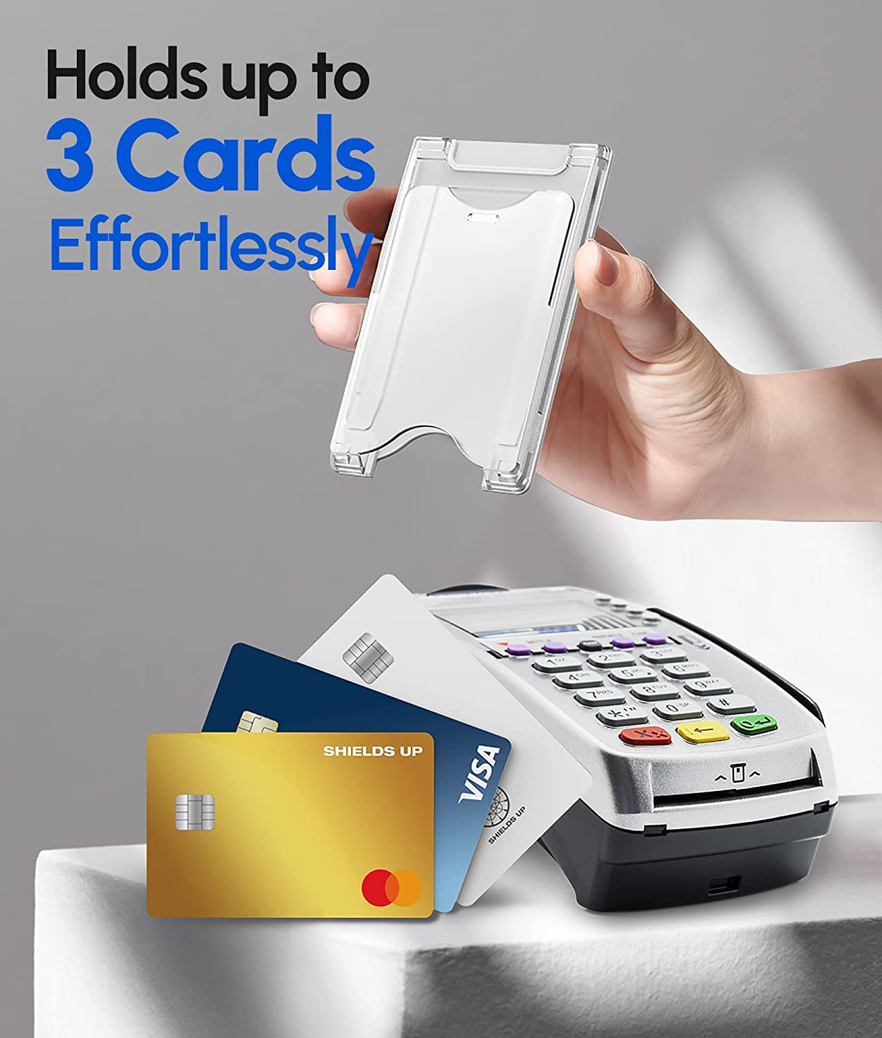 Shields up for Magsafe Wallet Magnetic Card Holder Compatible with Iphone 14/14 Pro/14 Plus/14 Pro Max and Iphone 13/12 Series, Slim 3 Card Slot (Clear)  Shields Up Inc   