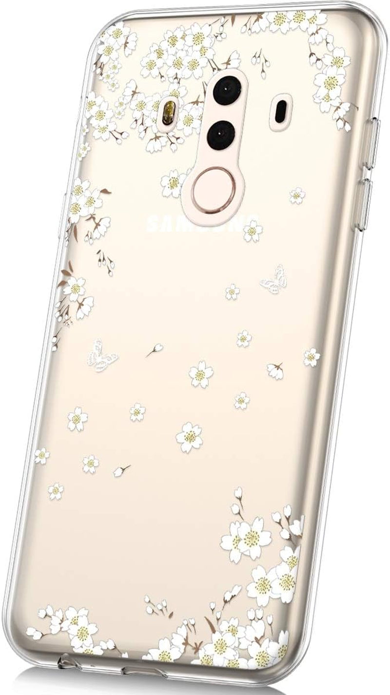 PHEZEN Case for Huawei Mate 10 Pro Case,Cute Art Design Soft Flexible Crystal Clear TPU Silicone Rubber Case Ultra Thin Transparent TPU Bumper Cover Phone Case for Huawei Mate 10 Pro,Blue Dreamcatcher  PHEZEN White Cherry Blossom  