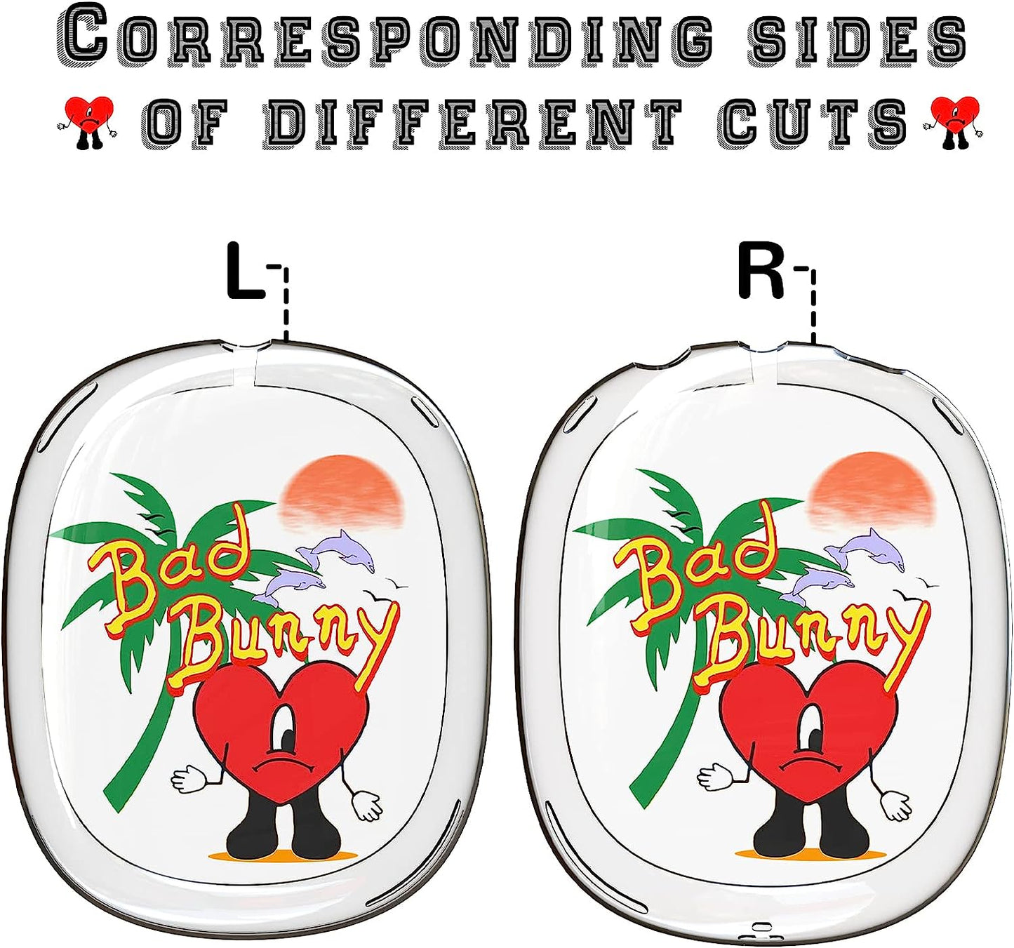 Clear Bad Funny Bunny Design Airpods Max Case,Soft Silicone TPU Protective Cover Accessories Compatible with Apple Airpods Max for Teens Boys Girls  AIBEAMER   