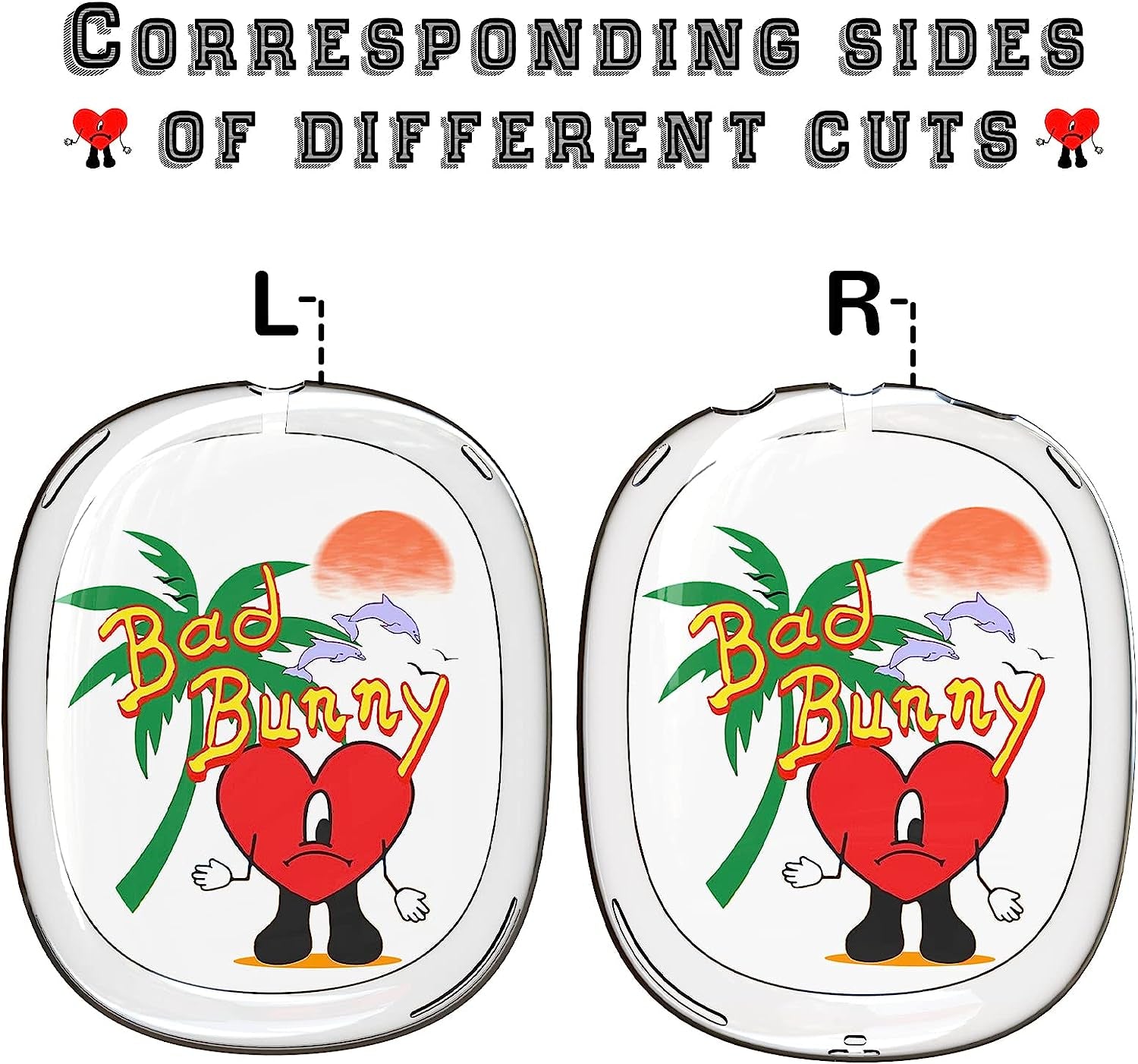 Clear Bad Funny Bunny Design Airpods Max Case,Soft Silicone TPU Protective Cover Accessories Compatible with Apple Airpods Max for Teens Boys Girls  AIBEAMER   