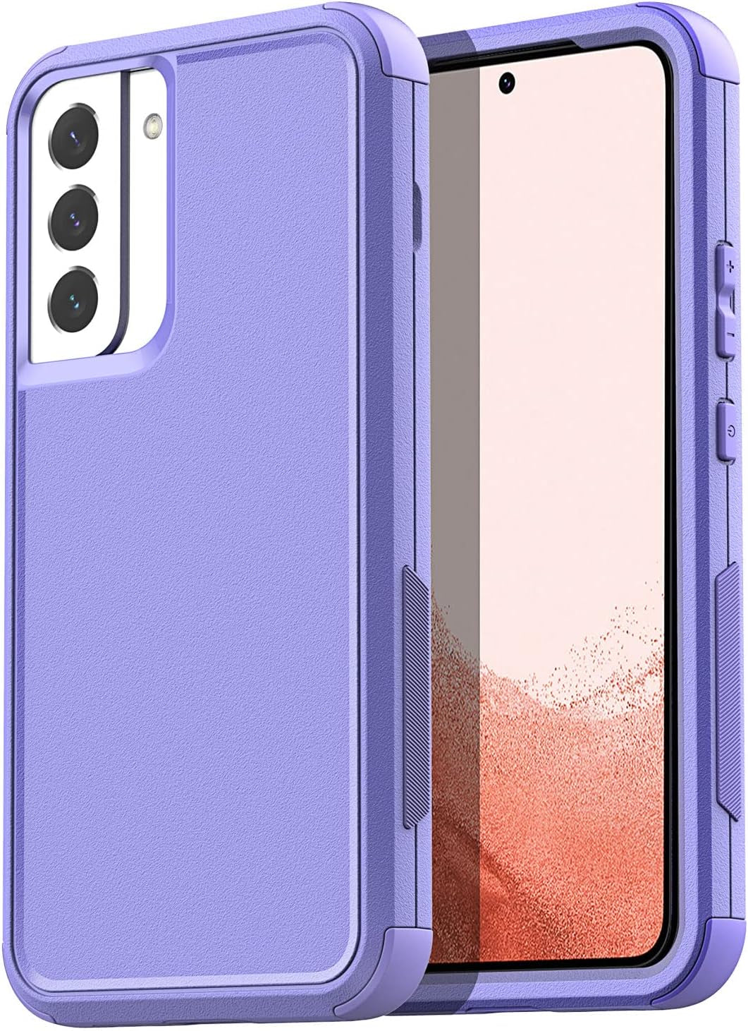 Aicase for Galaxy S22 plus Case with Screen Protector, Heavy Duty Drop Protection Full Body Rugged Shockproof/Dust Proof Military Protective Tough Durable Phone Cover for Samsung Galaxy S22 plus 6.6“  AICase Light Purple  