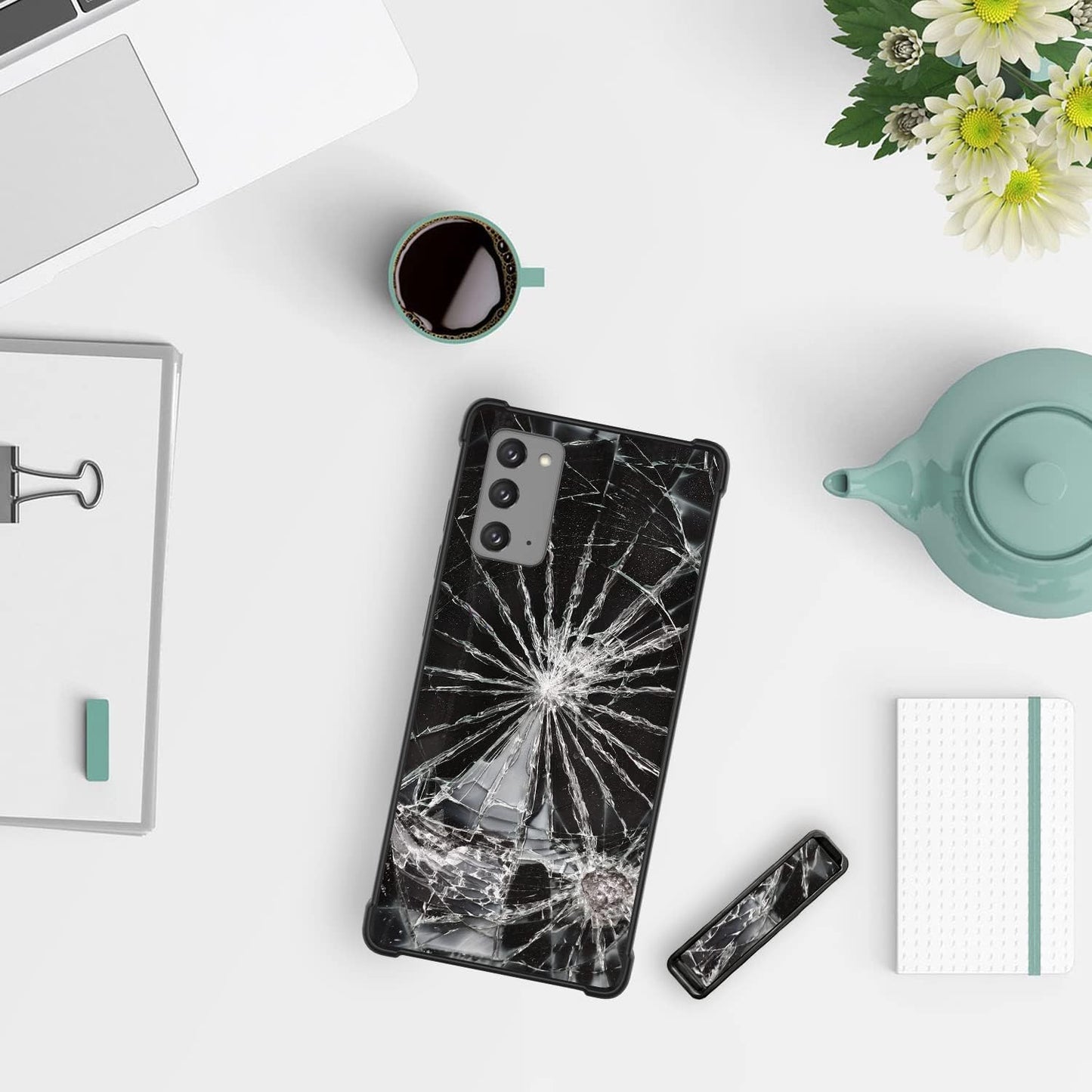 Tnarru for Samsung Galaxy Note 20 Case with Kickstand [Military Grade Drop Protection][Non-Slip] Scratchproof Shockproof Protective Phone Case for Samsung Galaxy Note 20 -Broken Pattern  Tnarru   