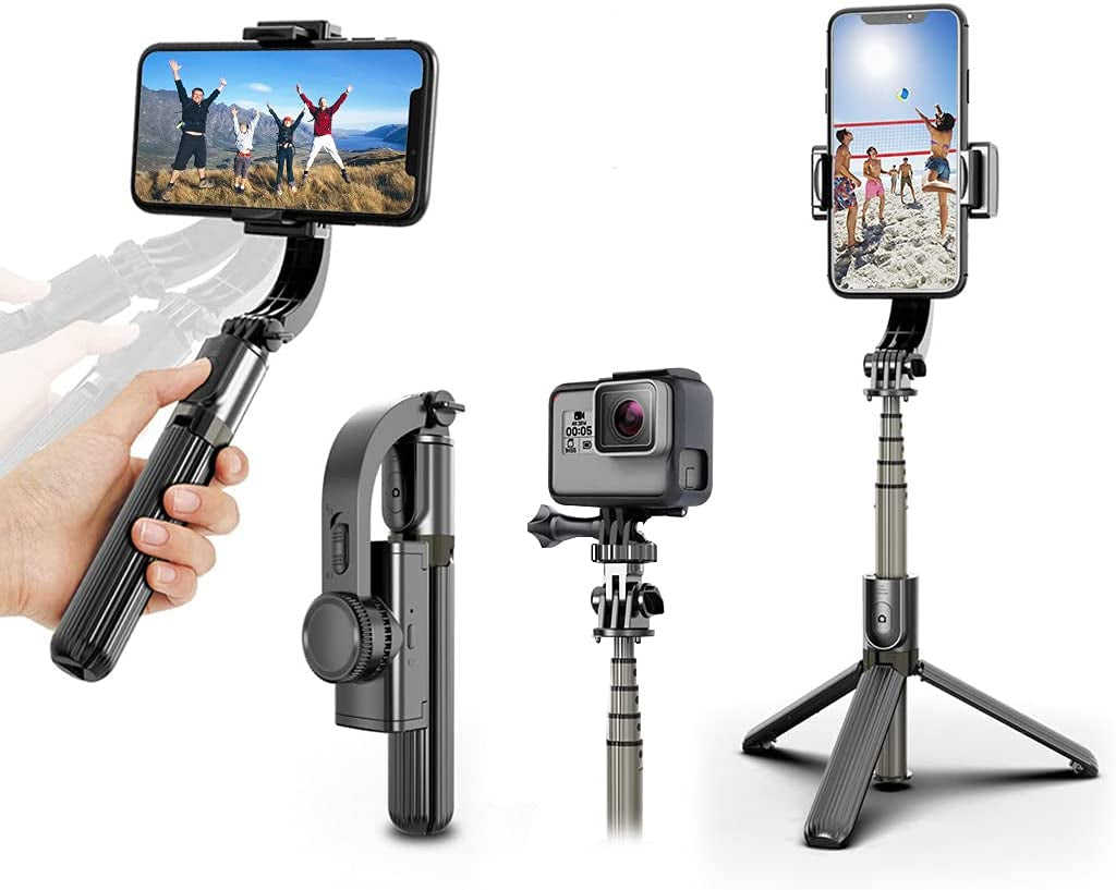 Selfie Stick Gimbal Stabilizer, UPXON 360° Rotation Tripod with Wireless Remote, Portable Phone Holder, Auto Balance 1-Axis Gimbal for Smartphones Tiktok Vlog Youtuber Live Video Record  UPXON   