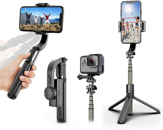 Selfie Stick Gimbal Stabilizer, UPXON 360° Rotation Tripod with Wireless Remote, Portable Phone Holder, Auto Balance 1-Axis Gimbal for Smartphones Tiktok Vlog Youtuber Live Video Record  UPXON   