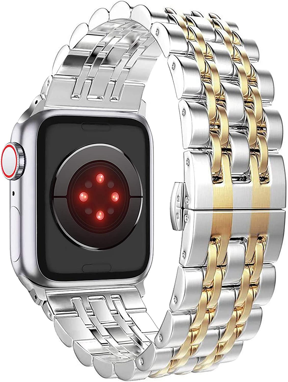 Amzaokay Band Compatible for Apple Watch Series Ultra SE Series 8 7 6 5 4 40Mm 41Mm 44Mm 45Mm 49Mm/ Series 3 2 1 38Mm 42Mm for Women Men,Stainless Steel Band for Iwatch Replacement Strap  AmzAokay   