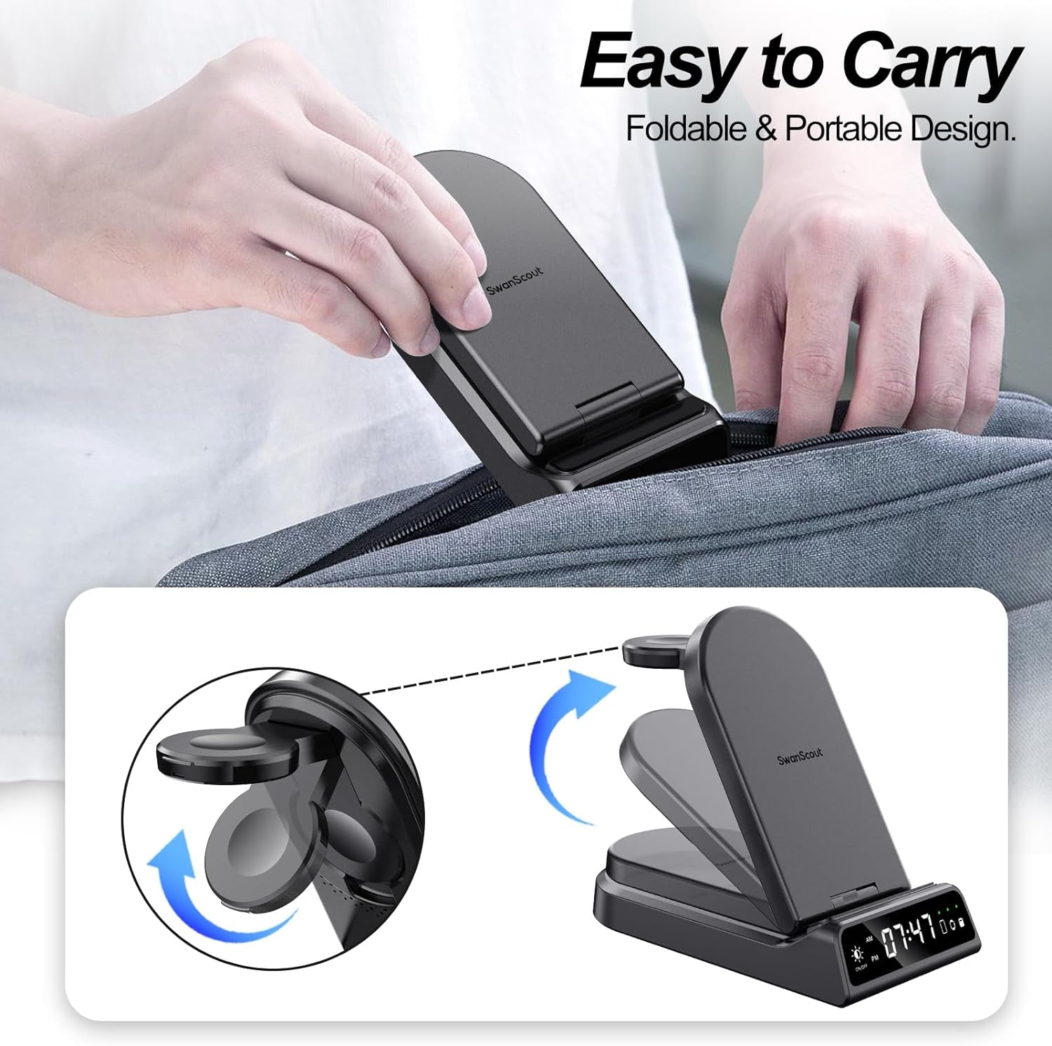 Swanscout Wireless Charging Station for Google Pixel Watch, Travel Portable Wireless Charger for Google Pixel 8 Pro/8/Fold/7A/Pixel 7 Pro/7/6/6 Pro/5/4/3/Xl, Google Pixel Watch, Pixel Buds Pro  Shenzhen Swanscout Innovations Technology Co., Ltd.   