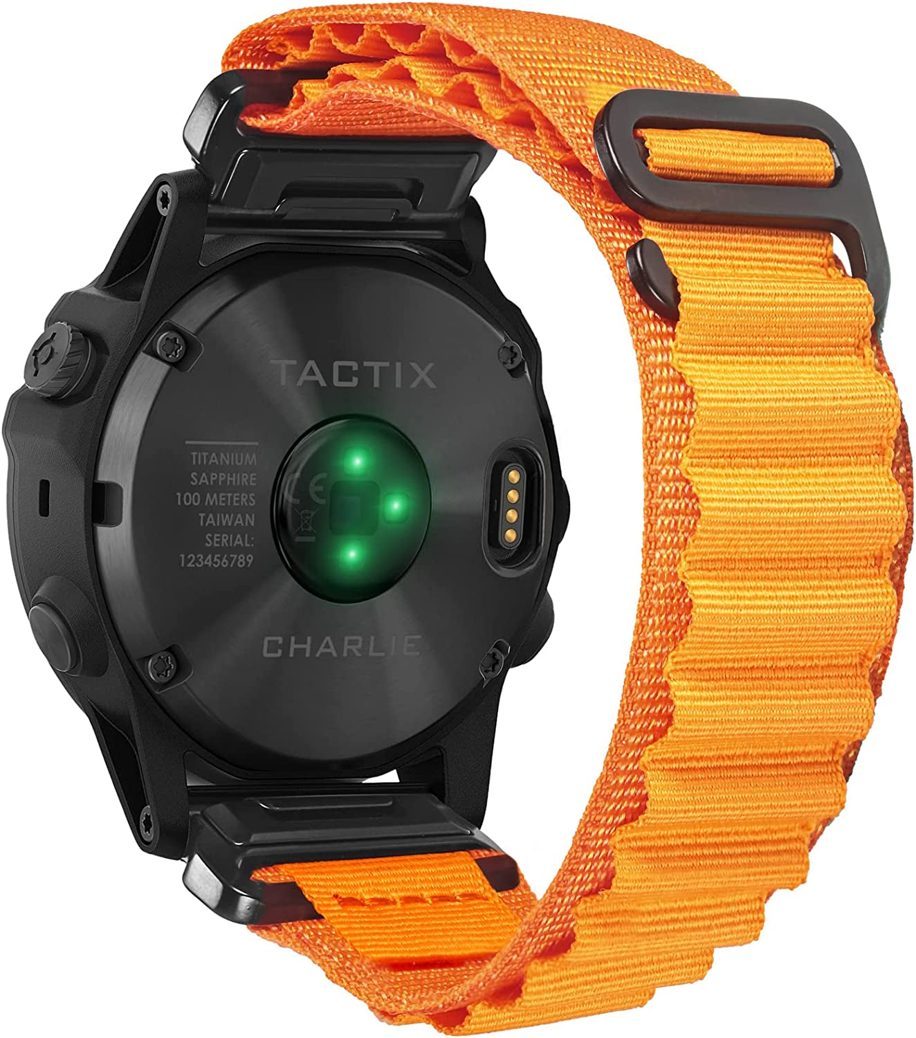 Compatible with Garmin, Rugged Woven Nylon Sport Band with G-Hook Watch Band for Fēnix/Forerunner/Vivoactive/Approach/Marq/Quatix/D2 Series Tough Replacement Band for Men  torbollo Orange 22mm 