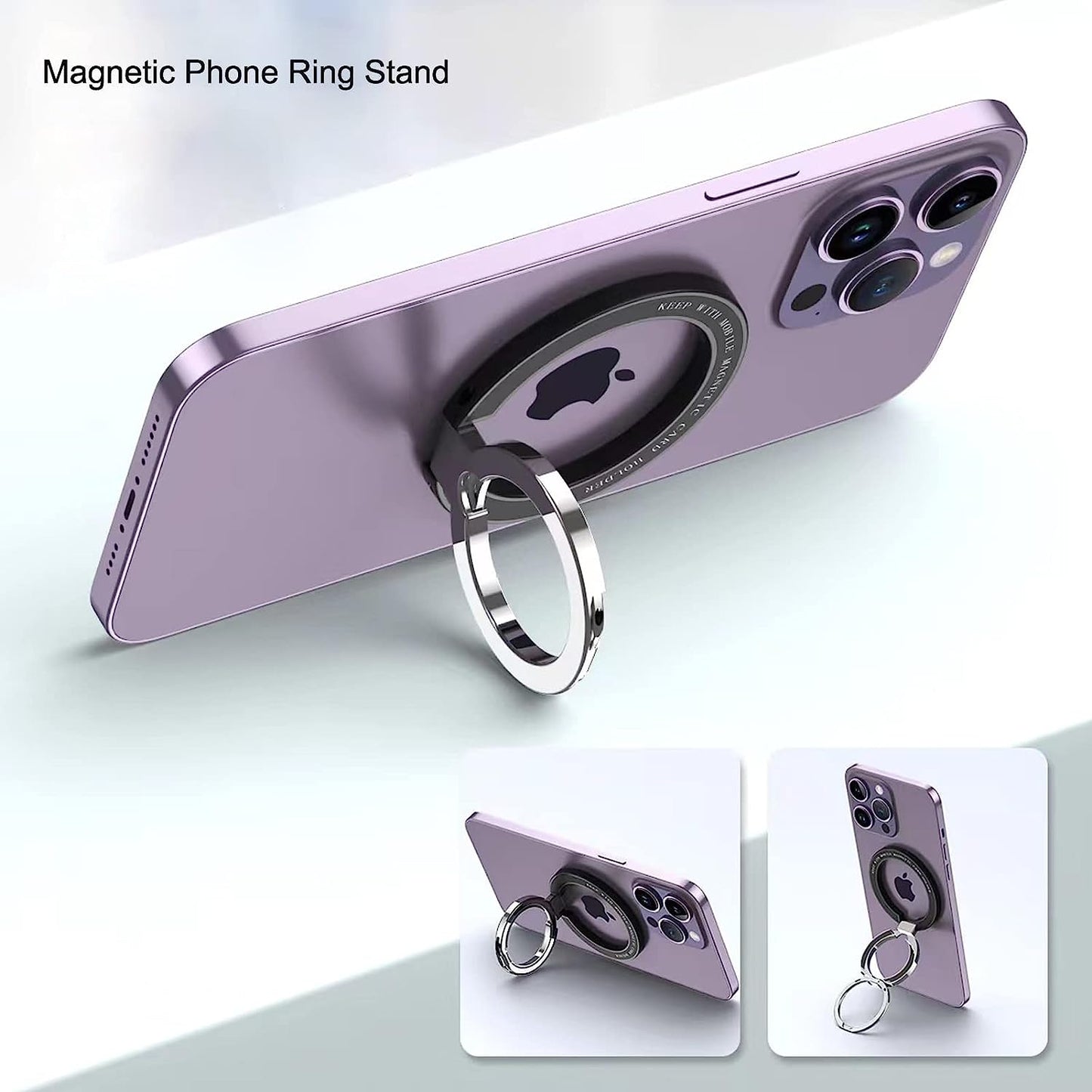 Apqdw Compatible with Magsafe Phone Ring Holder, Magnetic Ring Phone Holder Grip Kickstand for Iphone 14 13 12 Series, Phone Finger Ring for Iphone Masafe Accessories (Black)  Amber Tech   