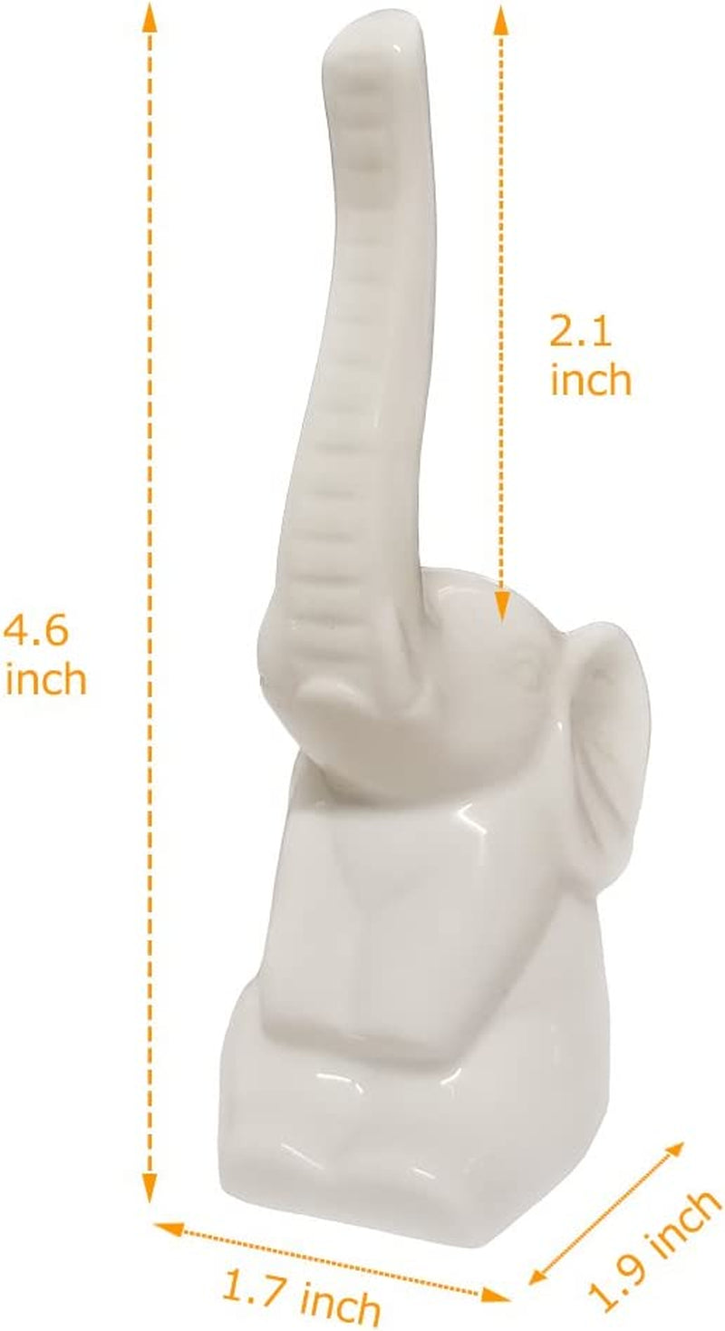 HOME SMILE Elephant Ring Holder for Jewelry,Engagement Wedding Ring Display Holder Stand Trinket Trays (Litltle White)  Trinket Trays   
