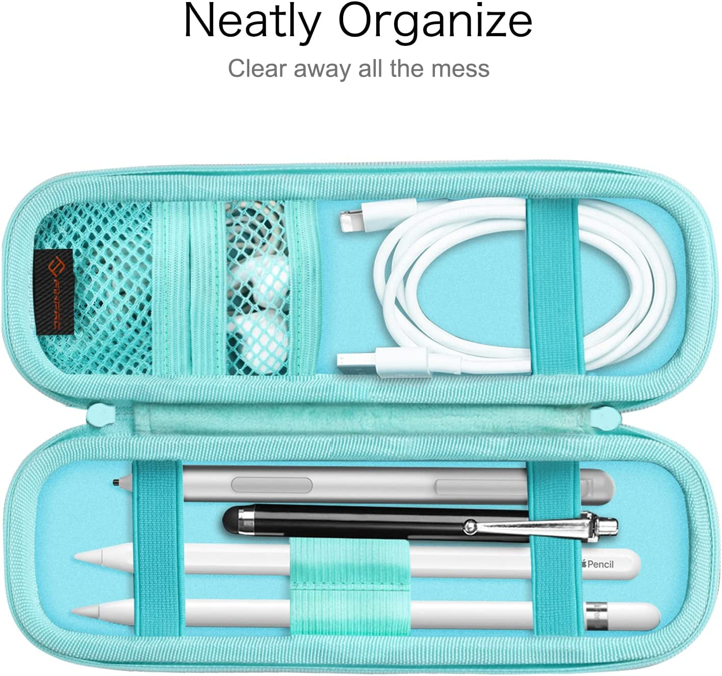 Fintie Holder Case for Apple Pencil (1St and 2Nd Generation), PU Leather Protective Carrying Bag Sleeve Compatible with Apple Pen Accessories, USB Cable, Earphone, Samsung Stylus, Emerald Marble  Fintie   