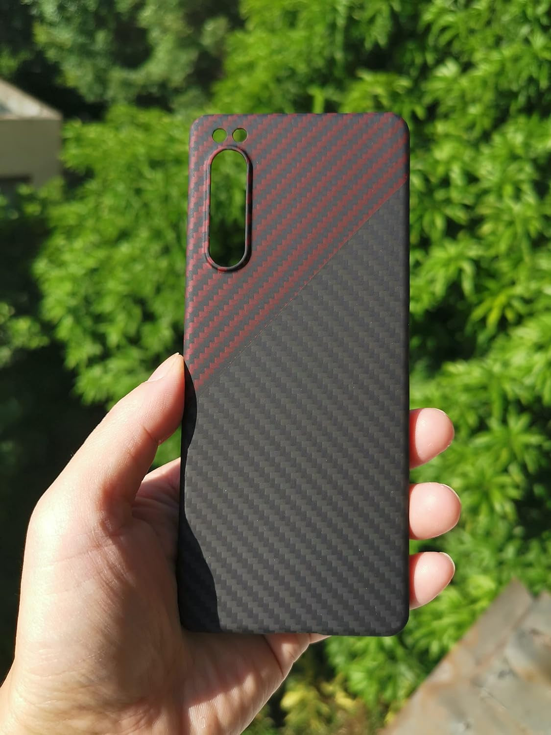 GIMENOHIG Ultra Slim and Lightweight Aramid Carbon Fiber Case for Sony Xperia 5 Iv (Red Black)  GIMENOHIG   