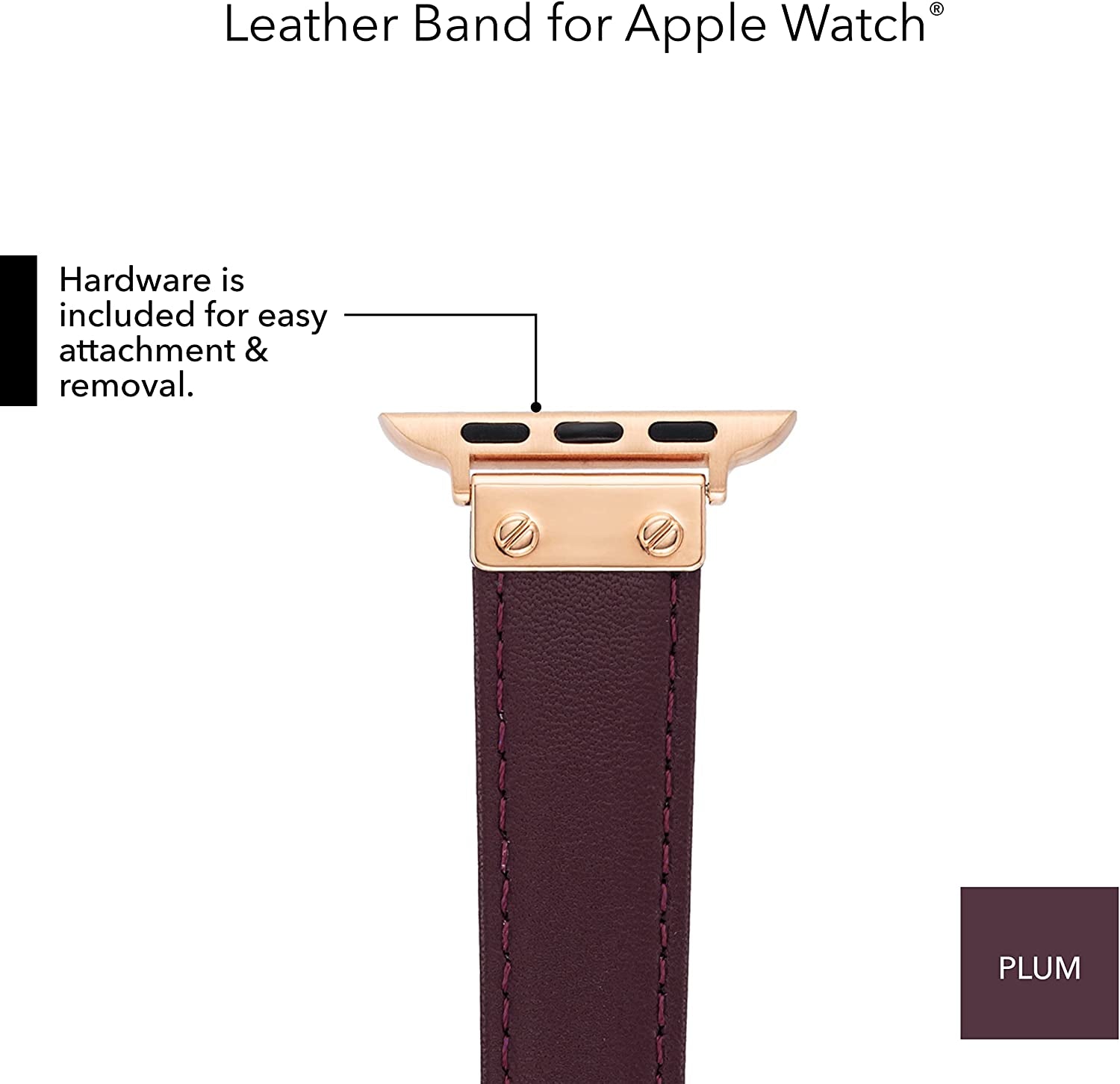 Anne Klein Leather Fashion Band for Apple Watch Secure, Adjustable, Apple Watch Band Replacement, Fits Most Wrists  Anne Klein   