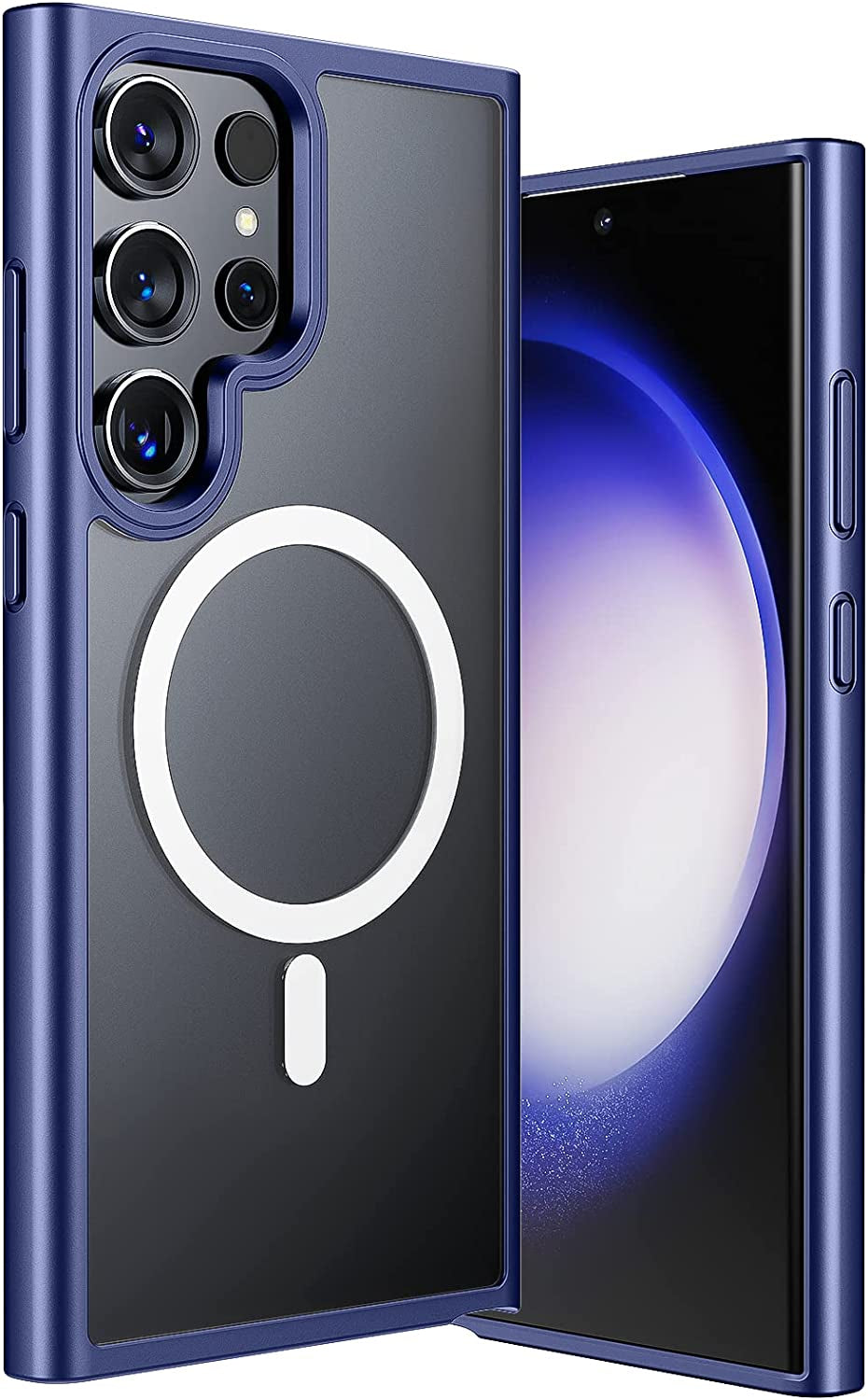 ANNGELAS Magnetic Phone Case Compatible with Samsung Galaxy S23 – Shockproof Cell Phone Case Works with Wireless Charging, Magsafe Card Wallet – Sleek Protective Case – Matte Black  ANNGELAS Matte blue Samsung Galaxy S23 Ultra,6.8 inch 