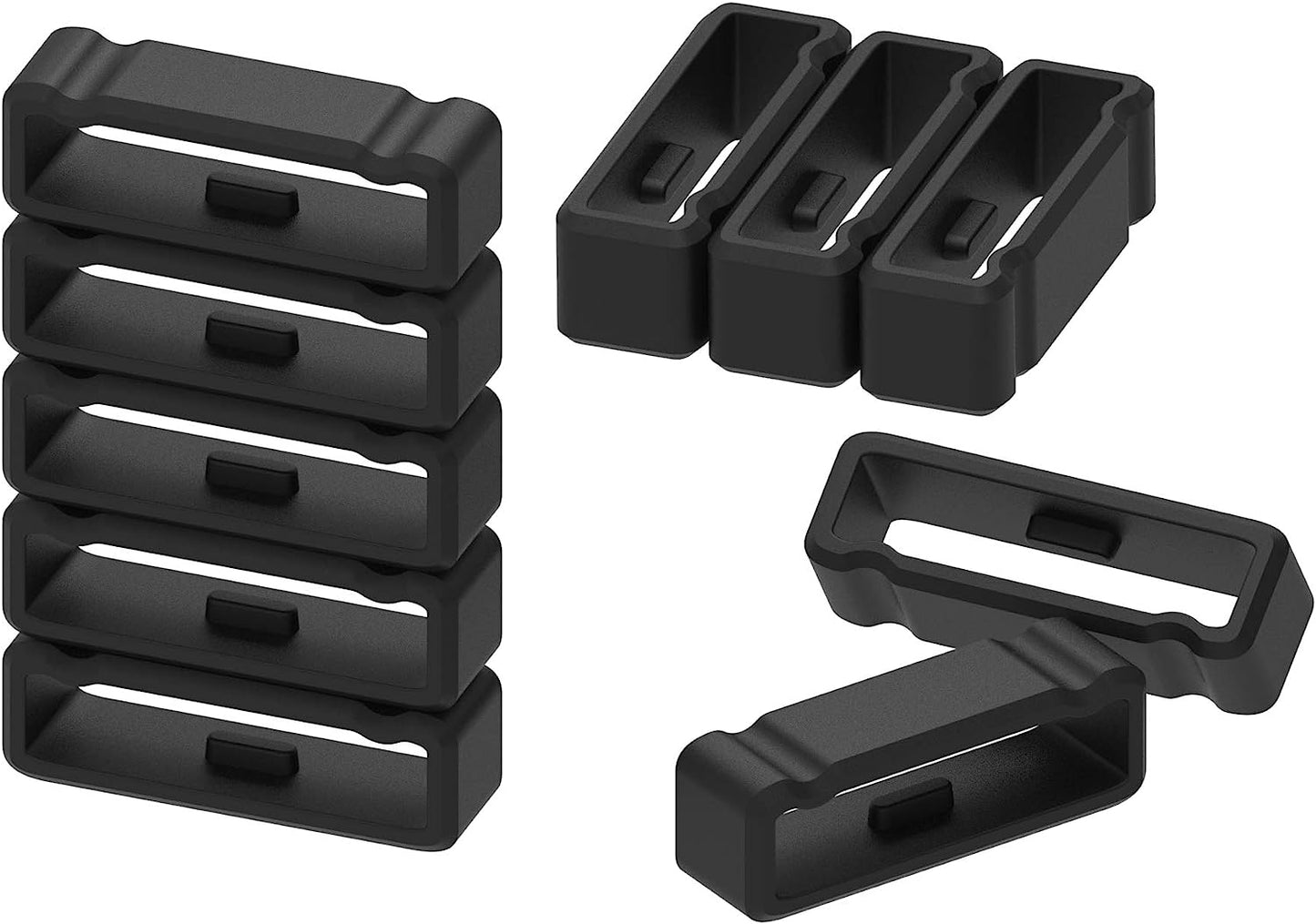 6-Pack Replacement Fastener Ring for Garmin Fenix 3/Fenix 3 Hr/Fenix 3 Sapphire/Fenix 5X/Fenix 5X Plus/Fenix 6X&6X Pro/Fenix 7X&7Xsolar/Descent Mk1/Quatix 3/Tactix Bravo Silicone Band Keeper Security Loop(Black-26Mm)  RuenTech   