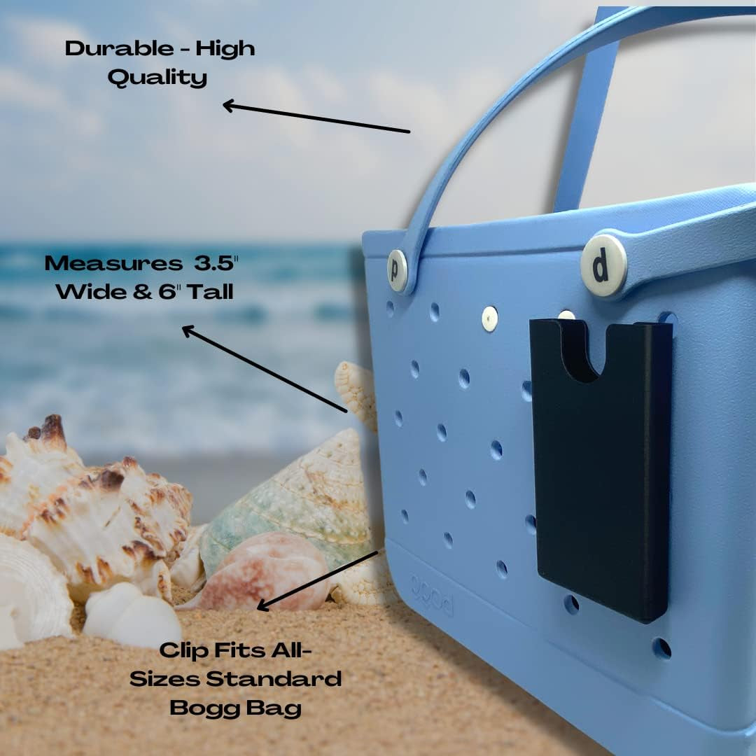 Freshe BAGLETS - Phone Holder Charm Accessory Compatible with Bogg Bags - Keep Your Phone Handy with Your Tote Bag - Made in the USA (Black)  FRESHe   