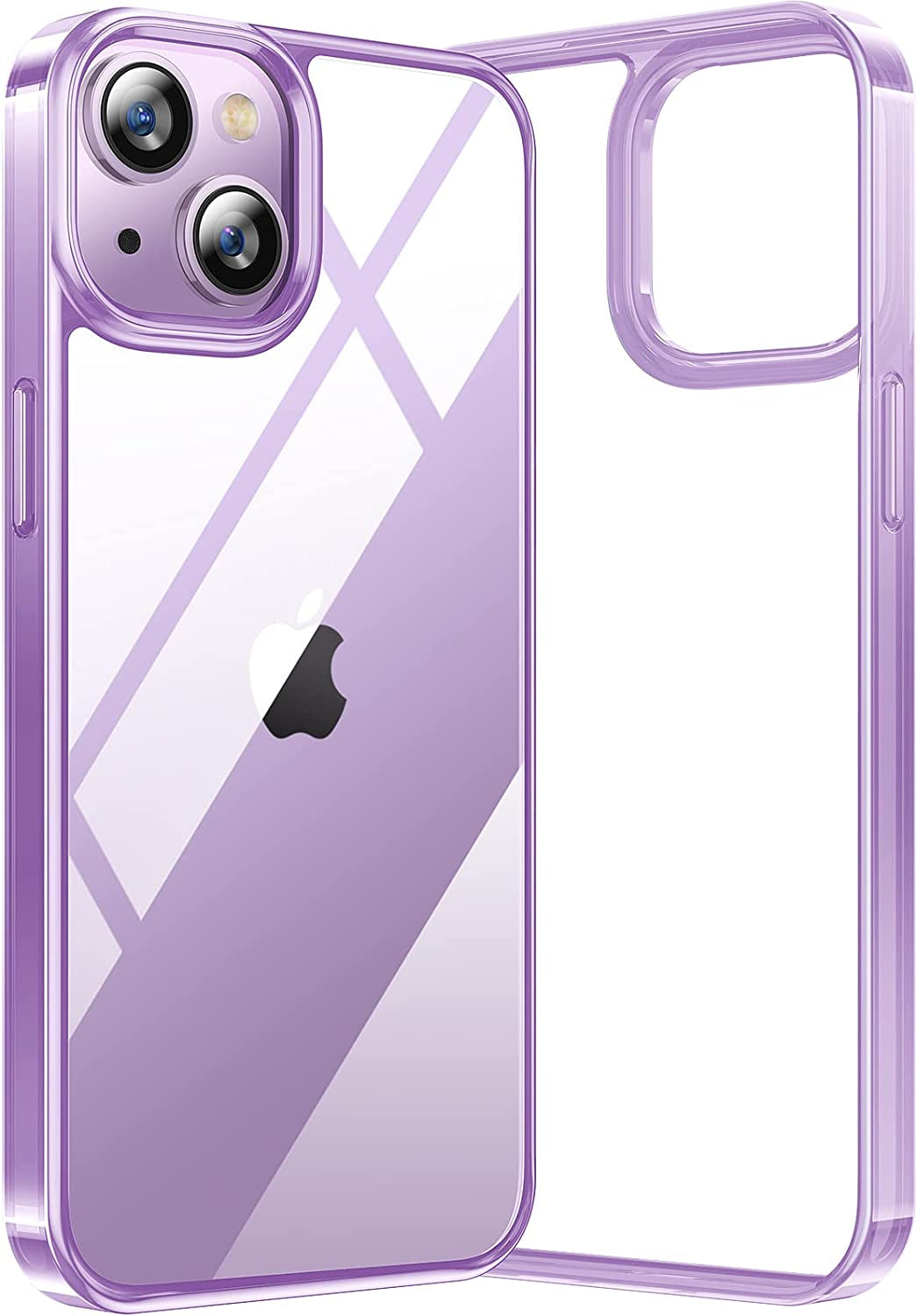 TORRAS Shockproof Designed for Iphone 14 Case [10FT Military Drop Protection][Sleek Premium Touch] Case for Iphone 14 Phone Cases with Translucent Back & Soft Edge Slim Silicone Cover, Alpine Green  TORRAS Purple Clear  