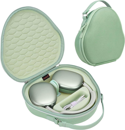 Canboc Airpods Max Case for Apple Airpods Max Wireless Over-Ear Headphones, Hard Carrying Travel Smart Headphones Case, Extra Space Fits Cable, Charger, Upgrade-Green(Fabric)  Canboc   