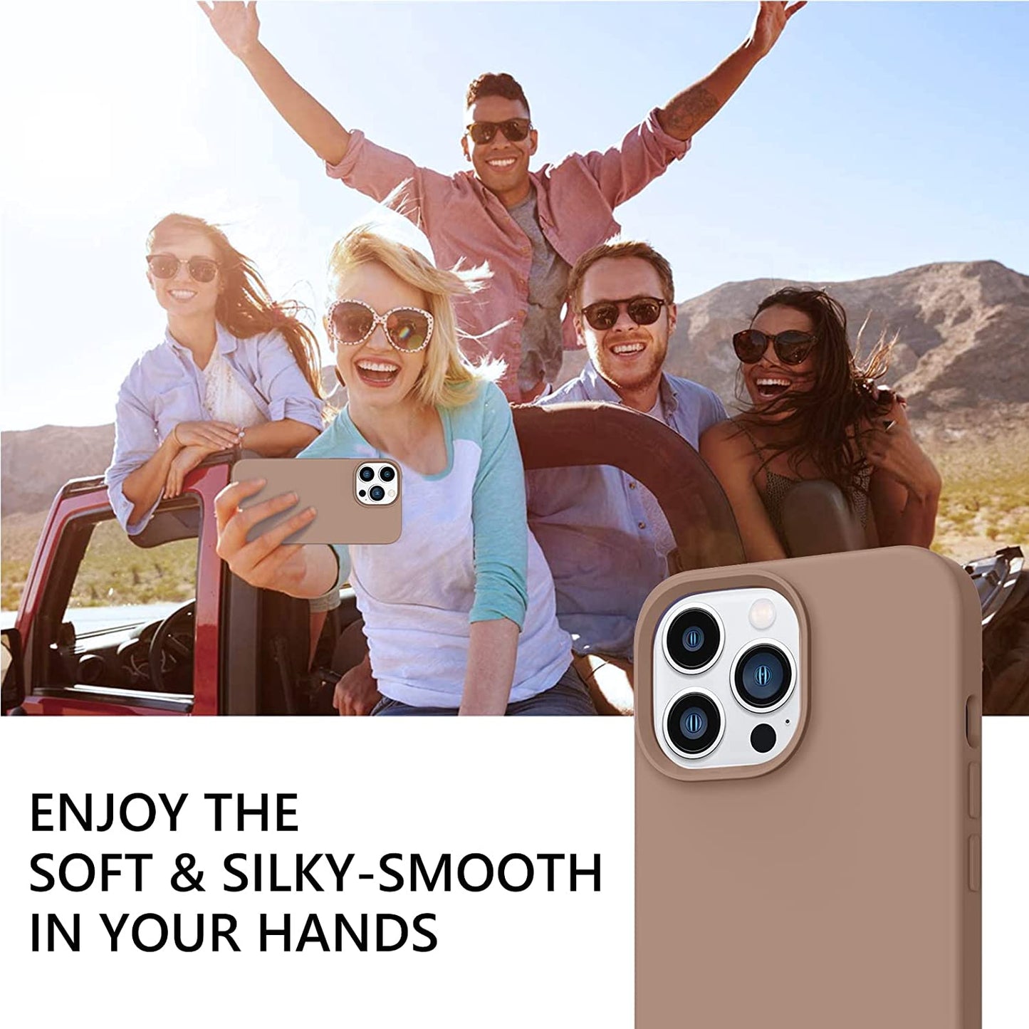 GUAGUA Compatible with Iphone 14 Pro Max Case 6.7 Inch Liquid Silicone Soft Gel Rubber Slim Microfiber Lining Cushion Texture Cover Shockproof Protective Case for Iphone 14 Pro Max, Brown  GUAGUA   