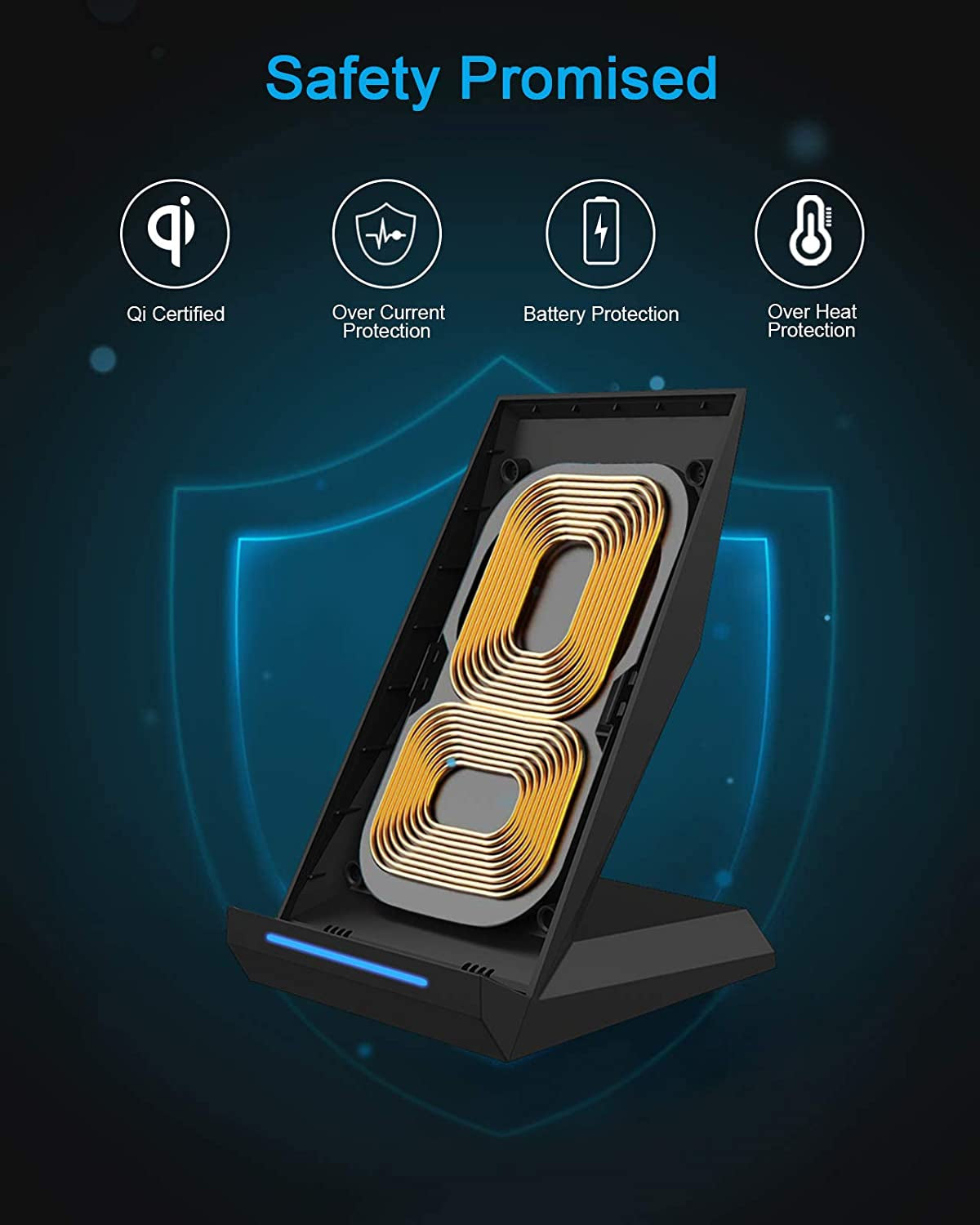 NANAMI 30W Max Wireless Charger, Qi Certified Fast Charging Stand with USB-A Port,Compatible Iphone 14/13/12/11 Pro/Xs Max/Xr, Galaxy S23/S22/S21/S20/S10/S9,Note 20/10/9(With PD Adapter Phone Charger)  NANAMI   