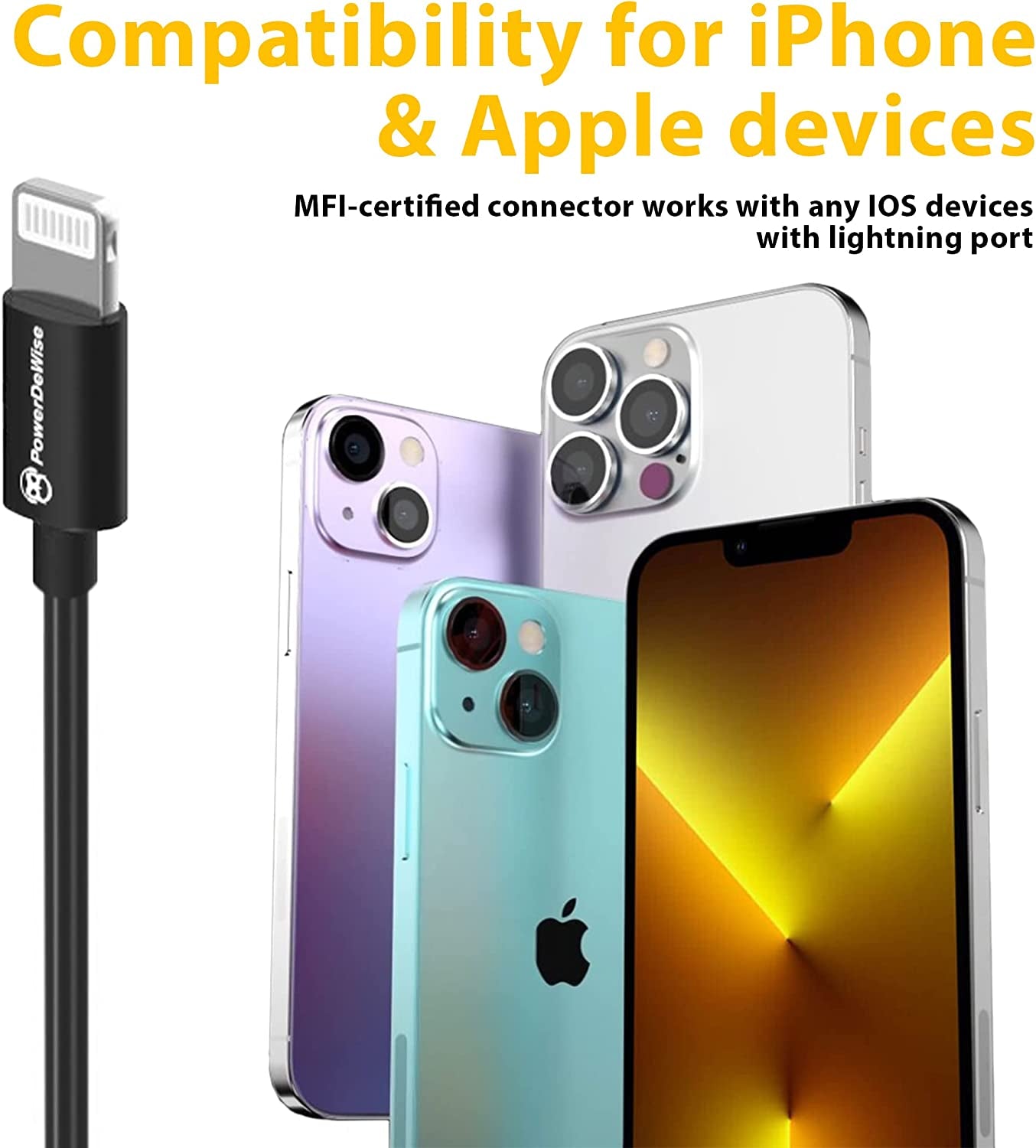 Professional Grade External Lavalier Microphone for Iphone Ipad Ipod - Lapel Omnidirectional Condenser Mic Phone Audio Video Recording Portable Clip-On for Vlogging, Youtube, Interview, Tiktok (12Ft)  PowerDeWise   