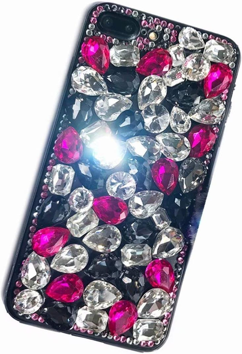 HTC Bolt Case, HTC 10 EVO Full Crystal Diamond Case, 3D Handmade Finger Buckle Luxury Fur Ball Sparkle Crystal Rhinestone Diamond Glitter Bling TPU Case for HTC Bolt (Angel/Red)  YuXia White / Rose  