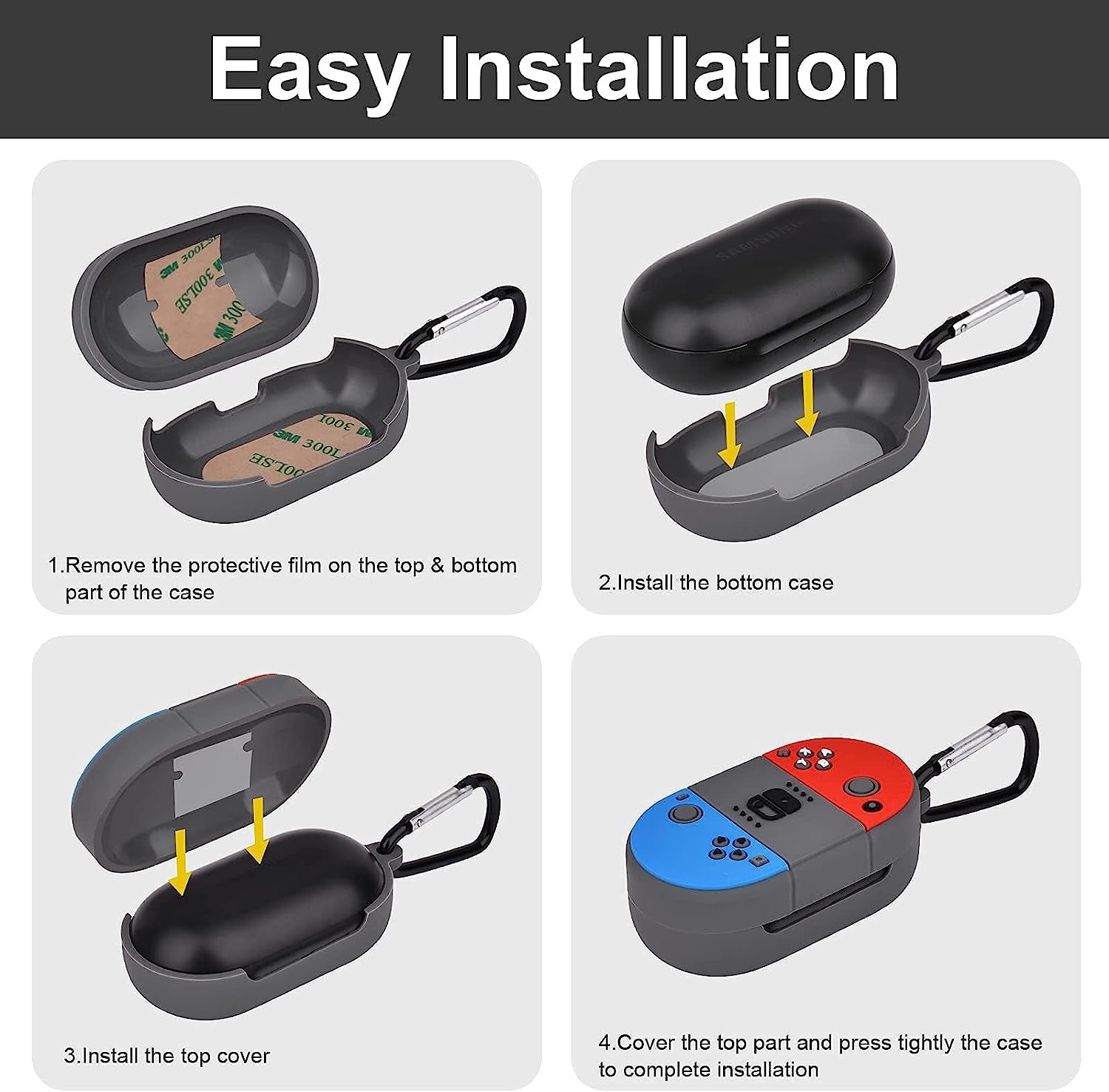 QINGQING Switch Case Compatible with Samsung Galaxy Buds plus (2020) / Galaxy Buds (2019), Cute 3D Cartoon Funny for Women Men Boys Girl Cover, Soft Silicone Fashion Character Skin Cases  QINGQING   