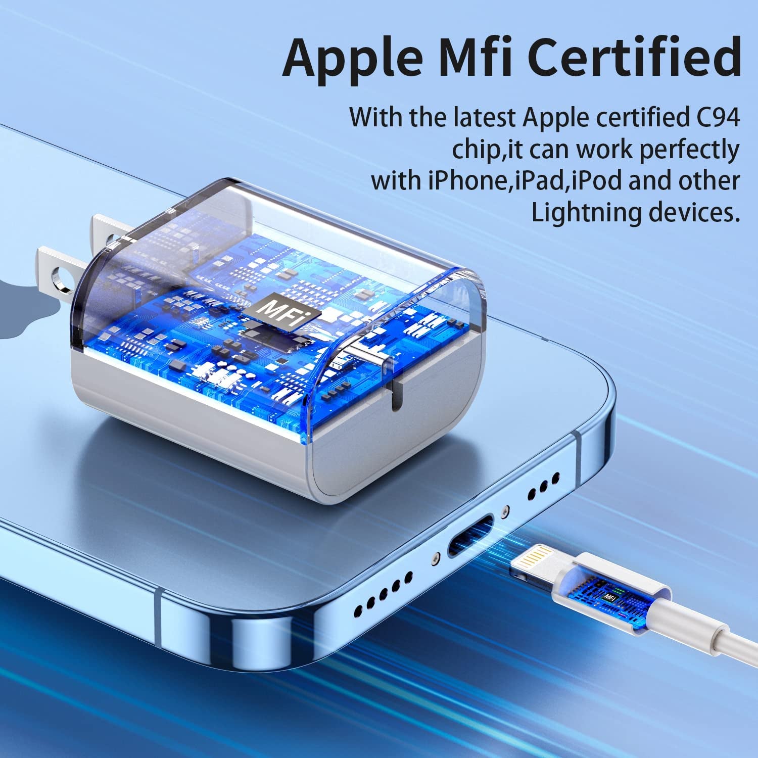 3-Pack Iphone 14 13 12 11 Fast Charger,【Apple Mfi Certified】 20W PD USB C Wall Charger 6FT Cable Fasting Charging Adapter Compatible with Iphone 14Pro/13 Pro/12/12 Pro Max/11 Pro Max/Xs Max/Xs/Xr/X/8  CQDKWG   