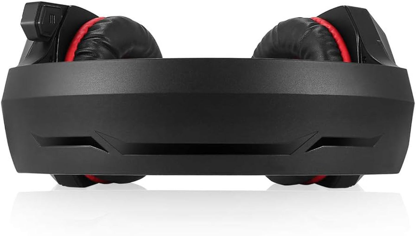 Gaming Headset RGB Illuminated Computer Headphones Wired Earphones Subwoofer Headset E-Sports Accessories Sound Enhancement Equipment with Microphone for PC, Smart Phones, Tablets (Red)  Crazy-Store   