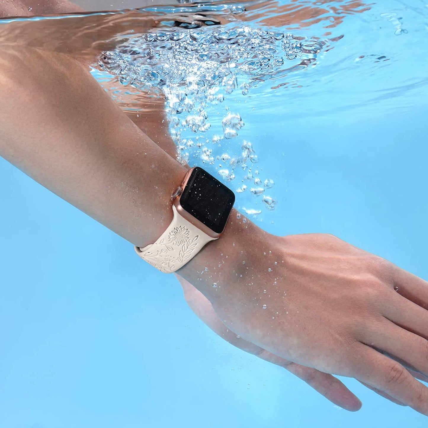 3 Pack Sunflower Engraved Bands Compatible with Apple Watch Band 38Mm 40Mm 41Mm 42Mm 44Mm 45Mm 49Mm Women Girl, Flower Silicone Wrist Bands Strap Compatible with Iwatch Series 8 7 6 5 4 3 2 1 SE Ultra  SNBLK   