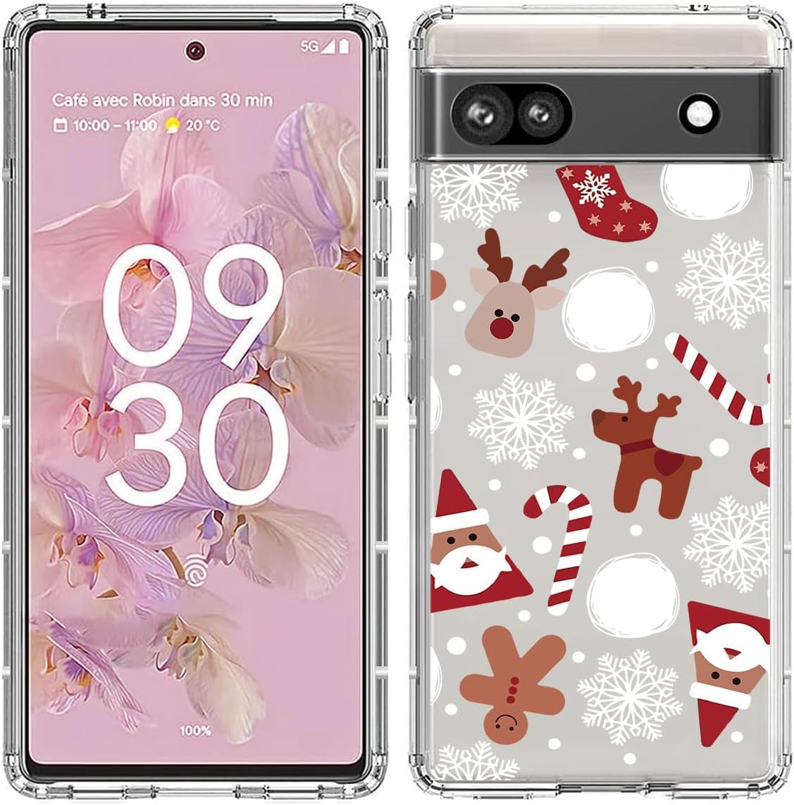 YCJACE Google Pixel 6 Pro Case Clear with Christmas Design Soft Flexible TPU Ultra-Thin Shockproof Anti-Scratch Bumper Protective Cover Case for Google Pixel 6 Pro-Christmas  YCJACE Santa Clause Google Pixel 6A 
