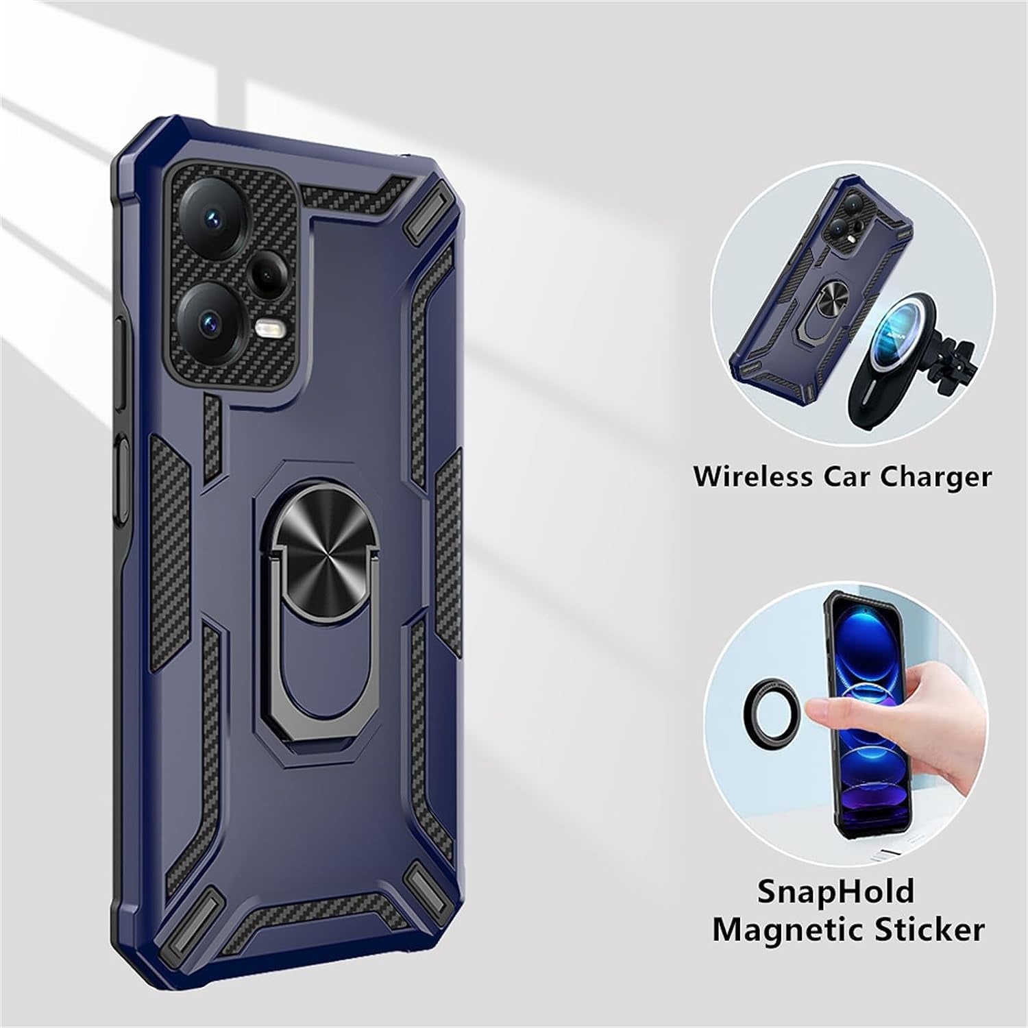 Ysnzaq Case for Xiaomi Redmi Note 12 Pro/Poco X5 Pro, Military Grade Rugged Shockproof Protective Phone Cover with Ring Magnetic Kickstand for Xiaomi Redmi Note 12 Pro/Poco X5 Pro LB Red  Ysnzaq   