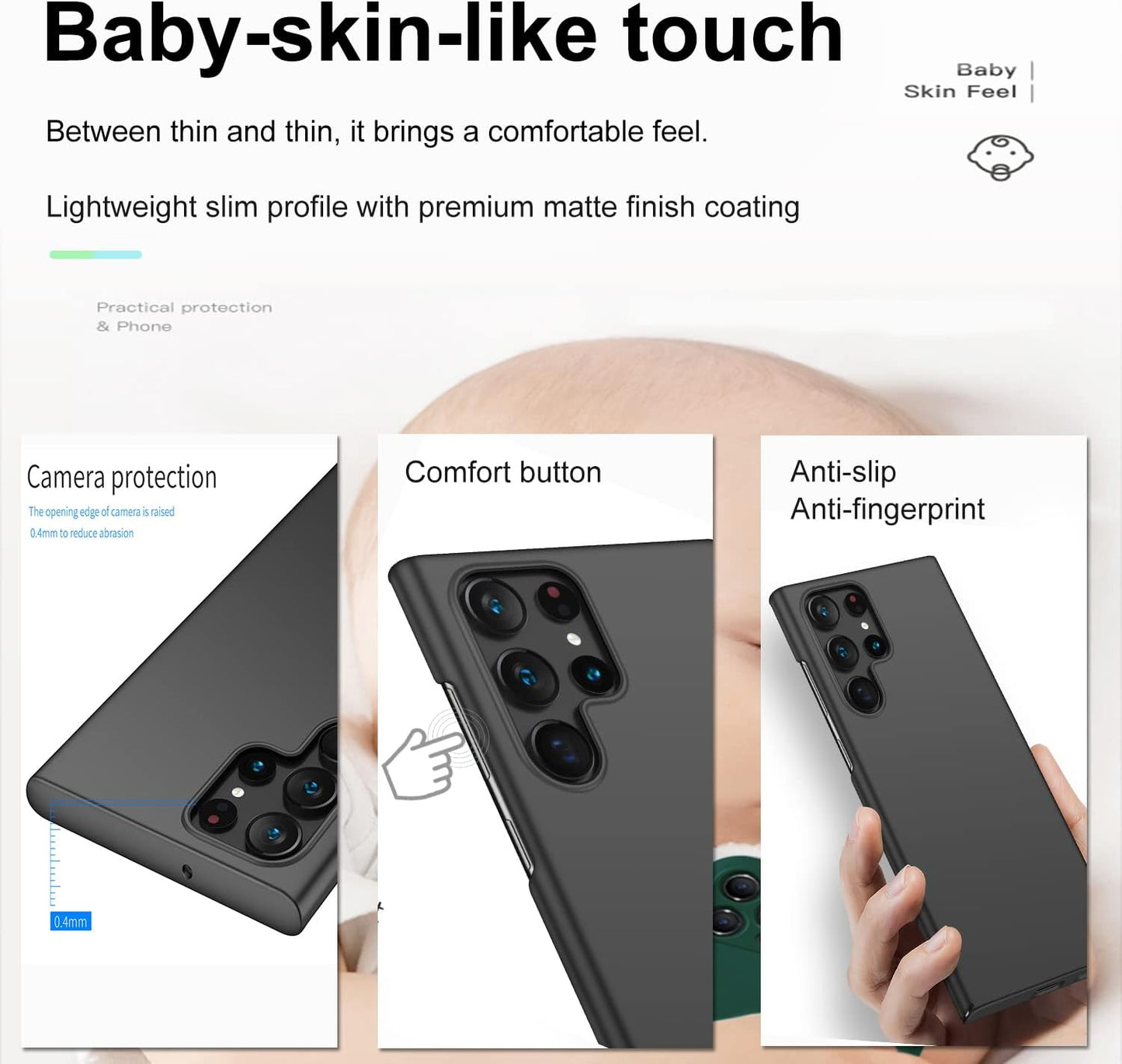 Anccer Compatible with Samsung Galaxy S22 Ultra Case 5G [Ultra-Thin] [Anti-Drop] New Premium Material Slim Full Protective Case for Samsung S22 Ultra - Black  Anccer   