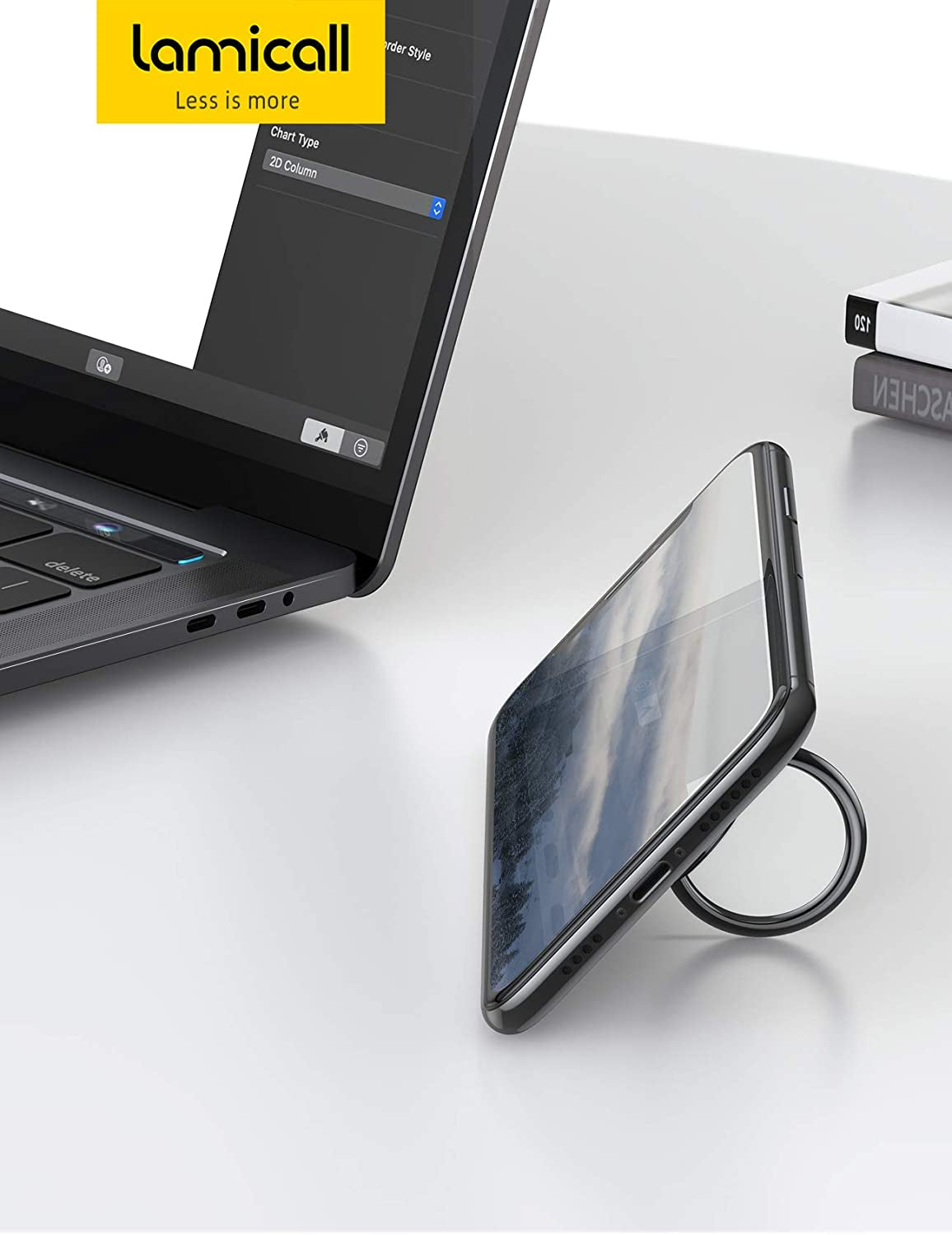 Cell Phone Ring Holder Finger Stand - Lamicall Phone Kickstand, Metal Grip Hook Work with Magnetic Car Mount, Compatible with Iphone 14 13 12 Mini 11 Pro Xs Max XR X 8 Plus, Smartphone Accessories BLK  Lamicall   