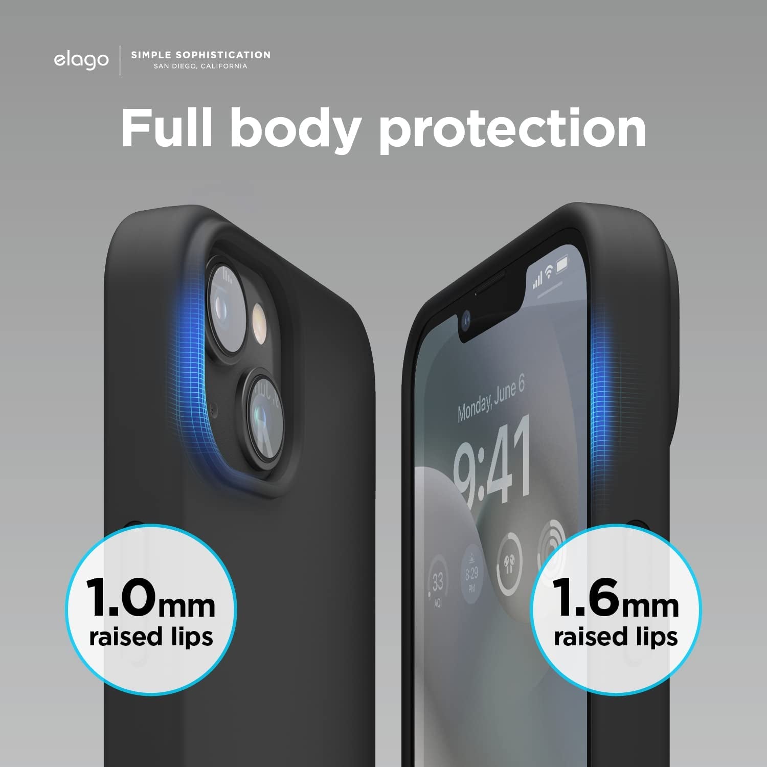 Elago Compatible with Iphone 14 Case, Liquid Silicone Case, Full Body Protective Cover, Shockproof, Slim Phone Case, Anti-Scratch Soft Microfiber Lining, 6.1 Inch (Black)  elago   