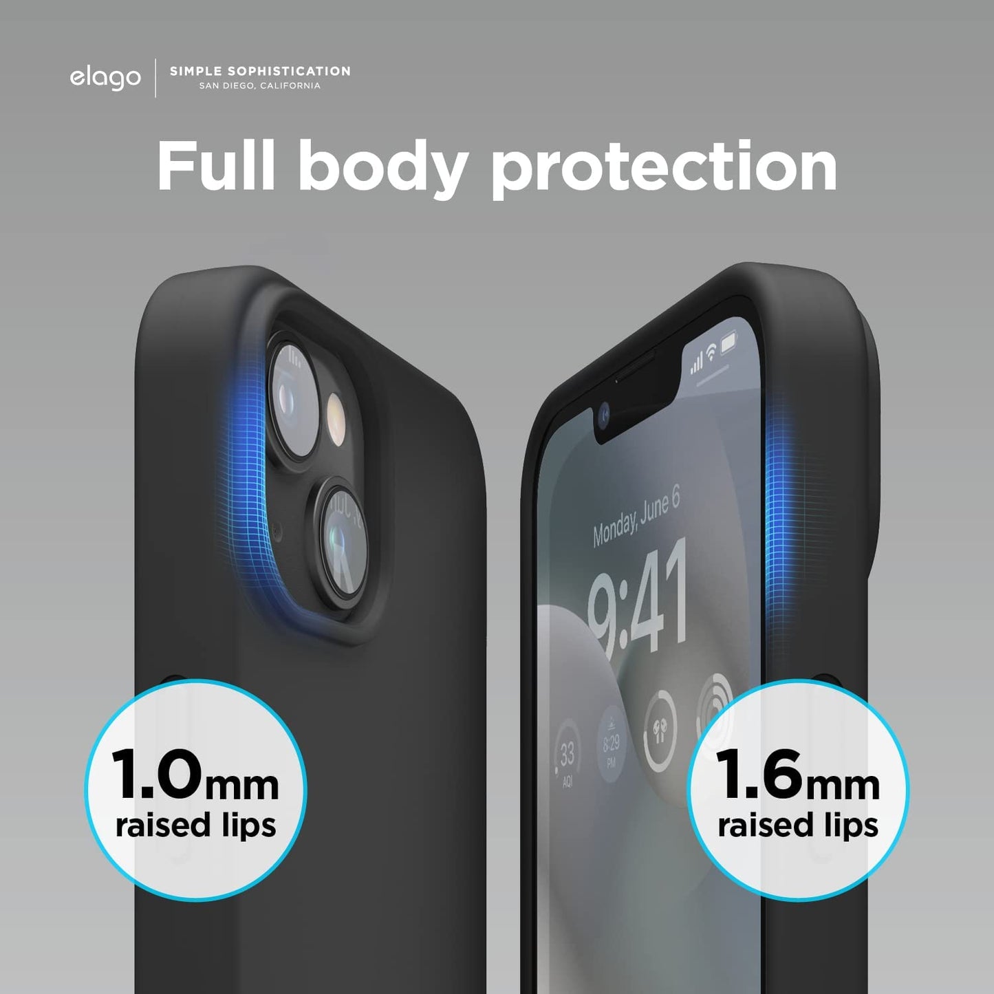 Elago Compatible with Iphone 14 Case, Liquid Silicone Case, Full Body Protective Cover, Shockproof, Slim Phone Case, Anti-Scratch Soft Microfiber Lining, 6.1 Inch (Black)  elago   