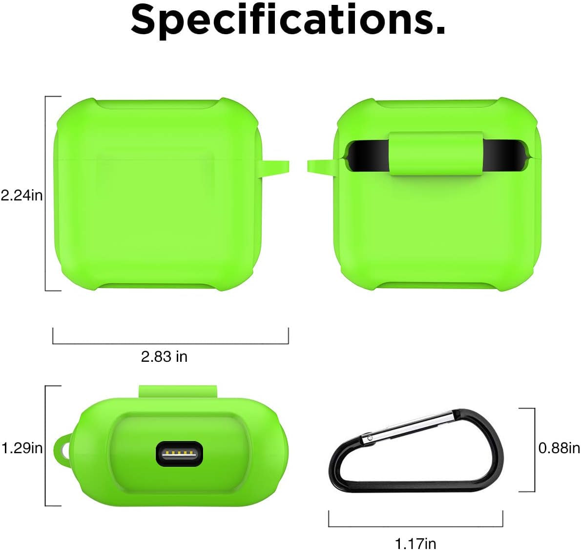 Silicone Cover for Skull Candy Indy Evo Case 【Luminous Green】, Anti-Lost & Shockproof Protective Case for Skull Candy Indy EVO True Wireless Earbuds with Keychain (Visible Front LED) (NOT for Indy)  WQNIDE   
