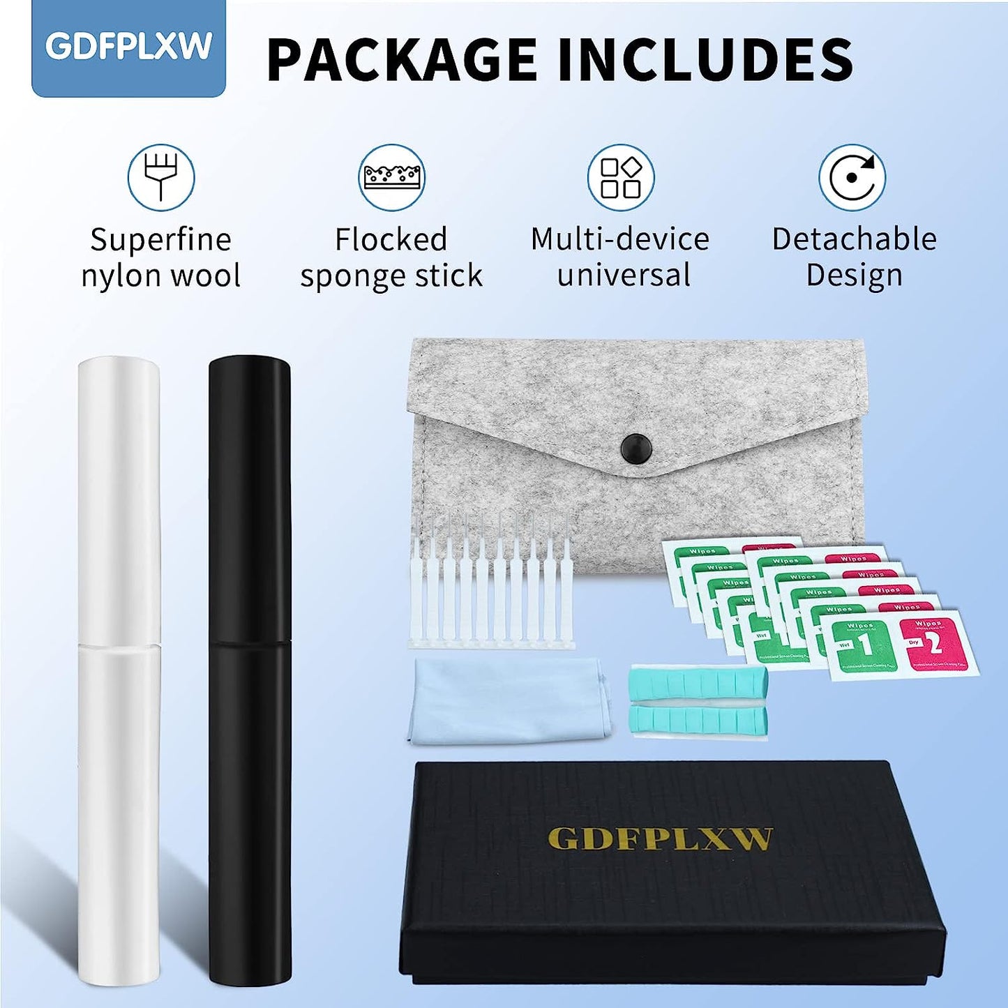 GDFPLXW Airpod Cleaner Kit，2 Pack Earbud and Phone Cleaner Kit for Airpods Pro 1 2 3 Soft Brush and Flocking Sponge for Deep Cleaning Portable and Easy to Use(Couple Style)  GDFPLXW   