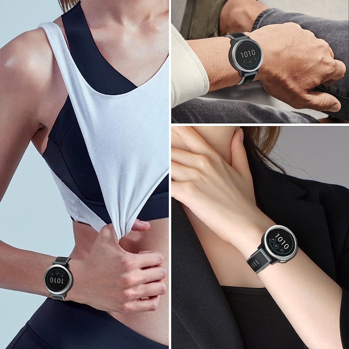 ISABAKE Bands for Compatible with Garmin Vivoactive 4/ Samsung Galaxy Watch 46Mm, 22Mm Silicone Band for Ticwatch Pro S2//E2/Venu 2/Samsung Gear S3 Classic/Samsung Gear S3 Frontier/ Huawei GT Smartwatch  Isabake   