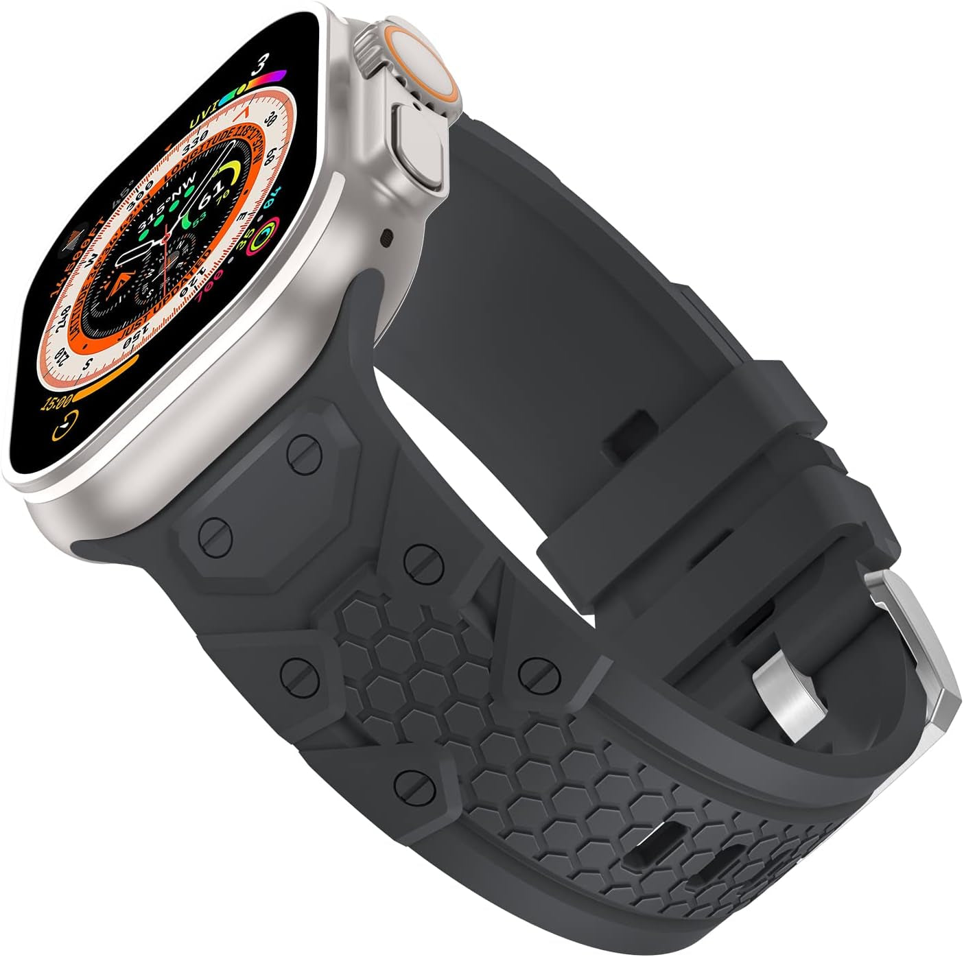 Sport Band Compatible with Apple Watch Ultra Band 49Mm 45Mm 44Mm 42Mm for Men, Soft Silicone Wristbands Replacement Strap for Iwatch Ultra Series SE 8 7 6 5 4 3 2 1  Wewatri Dark Gray 42mm/44mm/45mm/49mm 