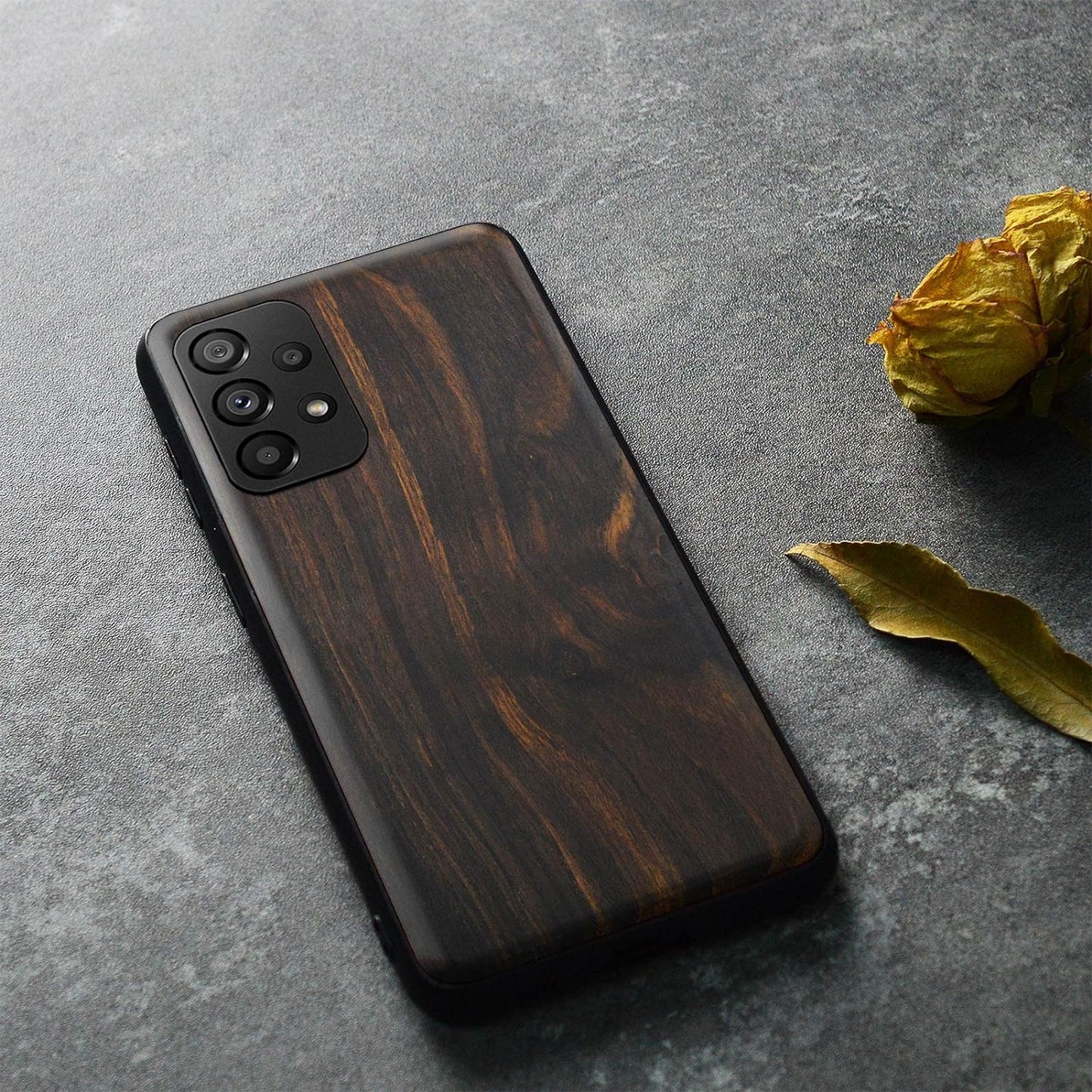 Carveit Wood Case for Samsung Galaxy A53 5G Case [Natural Wood & Black Soft TPU] Shockproof Protective Cover Unique & Classy Wooden Case Compatible with Galaxy A53 5G Case (Natural Wood-Blackwood)  Carveit   
