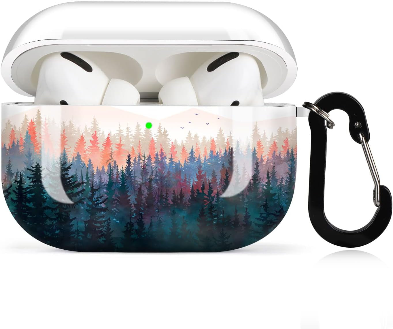 Lapac Airpods Pro Case Cheetah Leopard Airpod Pro Case Black Leopard Purple Cheetah Cute Airpod Pro Hard Case Cover with Keychain Accessories Protective for Wireless Airpods Pro Charging  Lapac Forest  