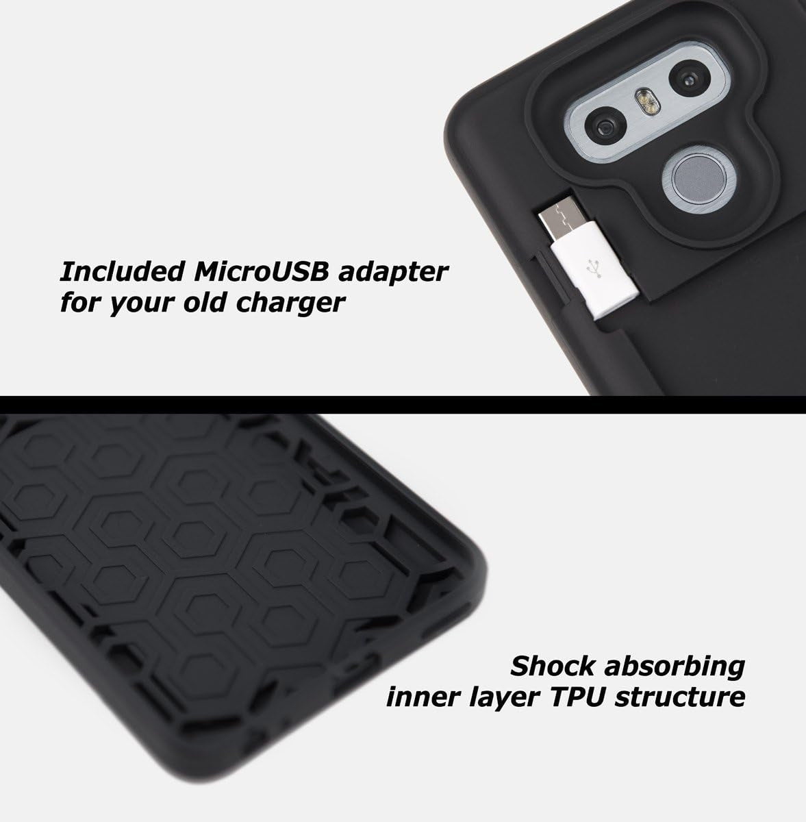 TORU CX PRO Case for LG G6 / LG G6 Plus, with Card Holder | Slim Protective Shockproof Cover with Hidden Credit Cards Wallet Flip Slot Compartment Kickstand | Include Mirror and USB Adapter - Black  iMODE Korea, Inc   