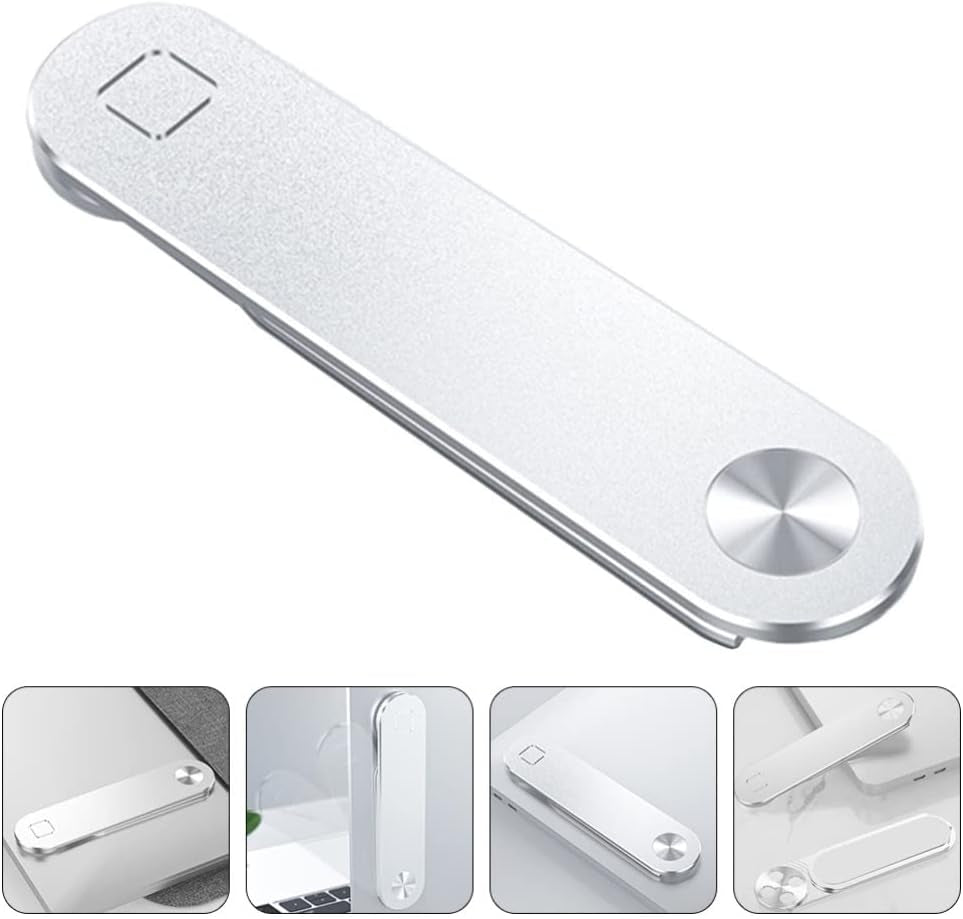 NUOBESTY Laptop Computer Stand Magnetic Phone Holder for Laptop, Adjustable Smartphone Stand Foldable Laptop Side Mount Clip Computer Expansion Bracket for Home Office Laptop Holder  NUOBESTY   