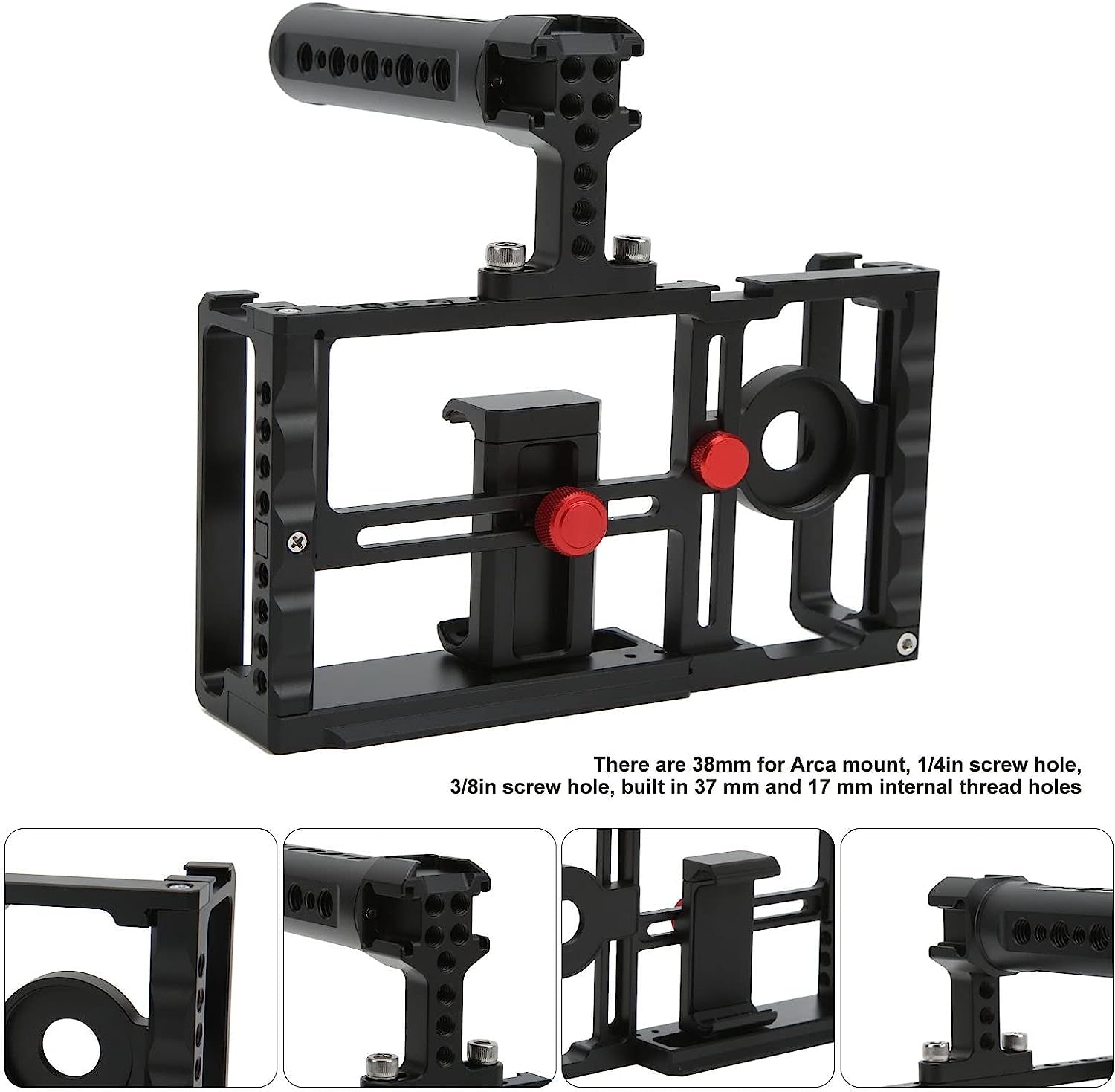 Jopwkuin Cell Phone Gimbal-Gimbal Stabilizer for Smartphone with Grip Aluminium Alloy Phone Gimbal Stabilizer for 5.5‑8Cm/2.2‑3.1In Wide Phone Live Video  Jopwkuin   