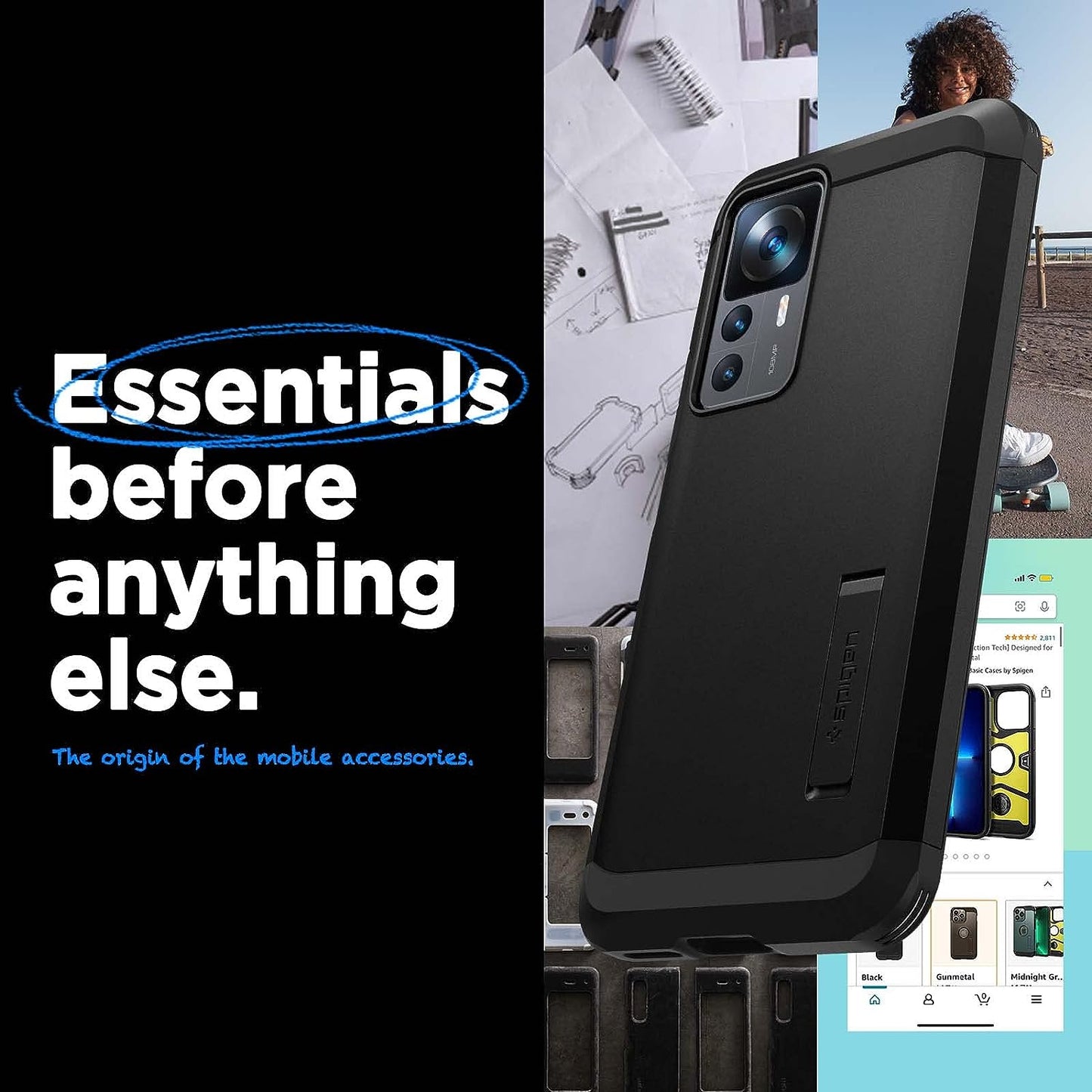 Spigen Tough Armor Designed for Xiaomi 12T Pro Case (2022) - Black  Spigen   