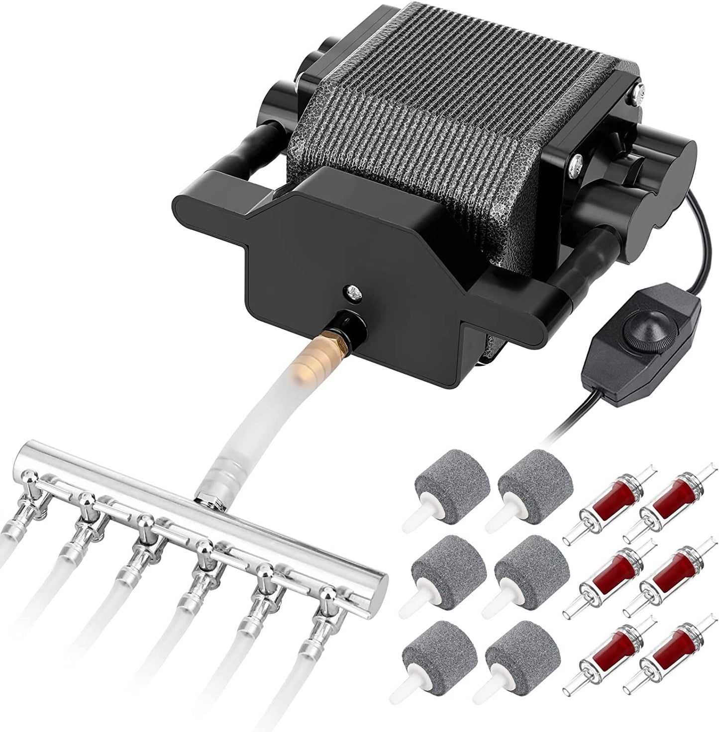 Aquamiracle Quiet Aquarium Air Pump 317/475GPH 0.025/0.03Mpa 8/16W High Pressure Air Pump Commercial Air Pump Pond Aerator Bubbler Hydroponics Air Pump Oxygen Pump for up to 800/1200 Gallon Water  AquaMiracle   