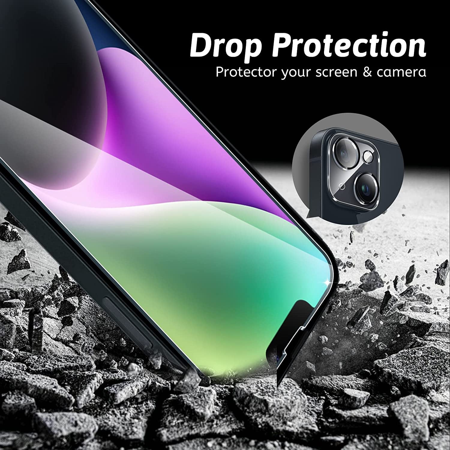 TQLGY Compatible with Iphone 14 Screen Protector, Tempered Glass Screen Protector for Iphone 14 with Camera Lens Protector 6.1 Inch, Ultra HD, 9H Hardness, Case Friendly, Dynamic Island Compatible  TQLGY   